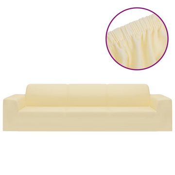 Stuhlhusse Stretch Sofahusse 4-Sitzer Creme Polyester-Jersey Schonbezug, vidaXL