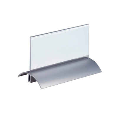 DURABLE Hinweisschild 2 Tischaufsteller PRESENTER Acryl transparent 6,1x15cm, (2 St)