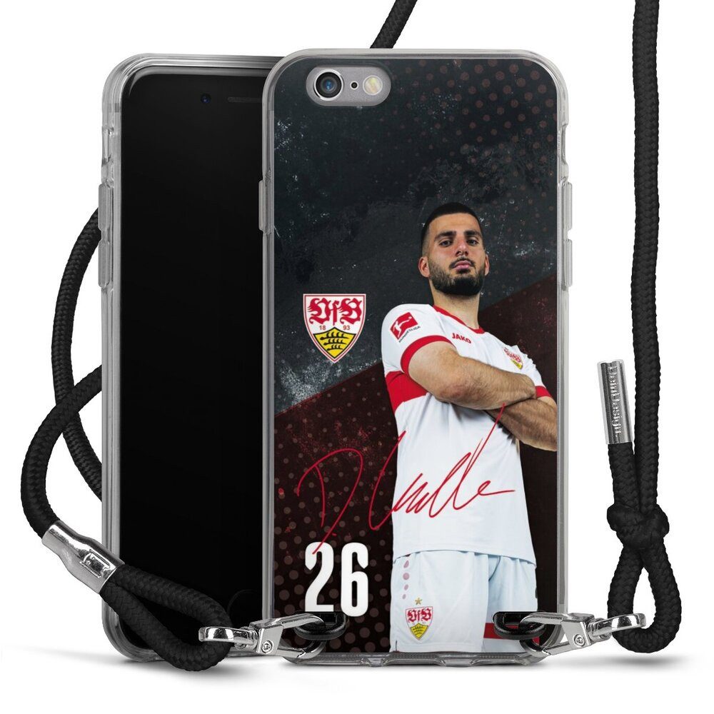 DeinDesign Handyhülle VfB Stuttgart Deniz Undav Offizielles Lizenzprodukt Deniz Undav 24/25, Apple iPhone 6s Handykette Hülle mit Band Case zum Umhängen