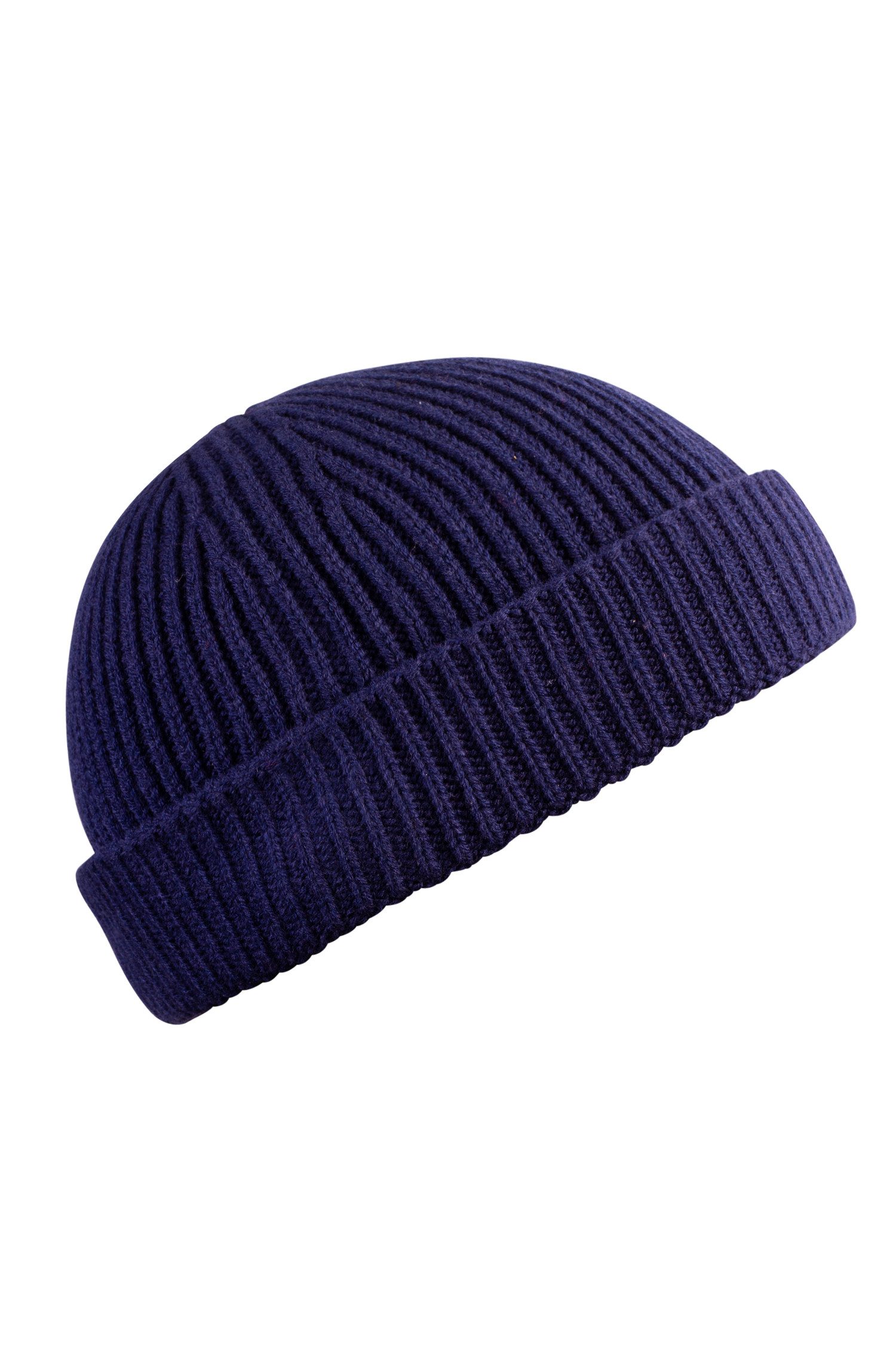 Manufaktur13 Beanie Fishermans Beanie - Strickmütze, Wintermütze, Dockermütze mit Echt-Leder Veredelung