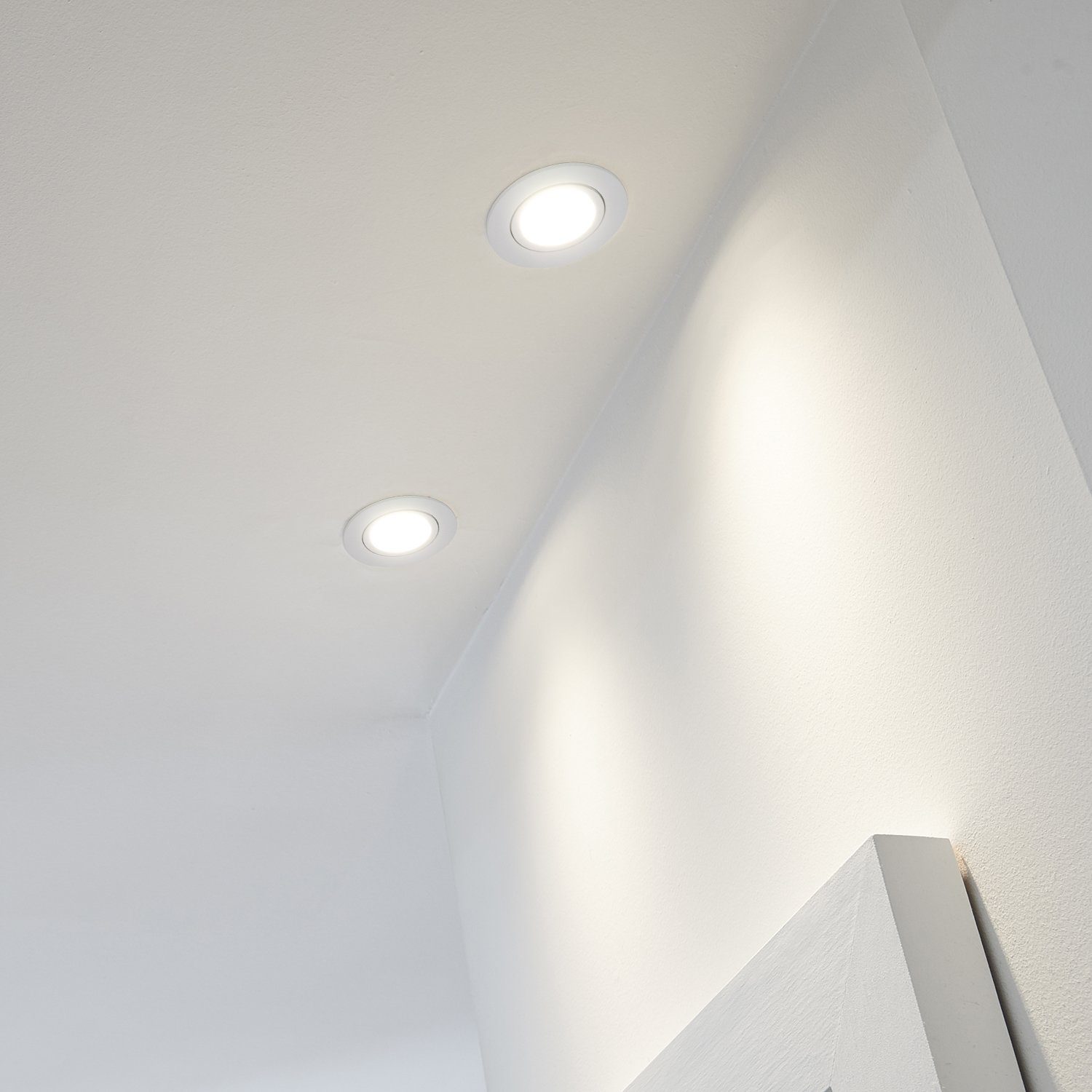 LEDANDO LED Einbaustrahler 10er LED LED Set mit matt GU10 Einbaustrahler Markenstrahler Weiß von