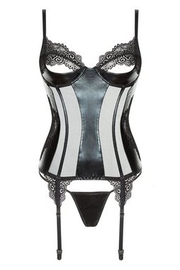 Beauty Night Fashion Corsage Corsage Marilyn schwarz mit String aus Lack und Tüll (Set)