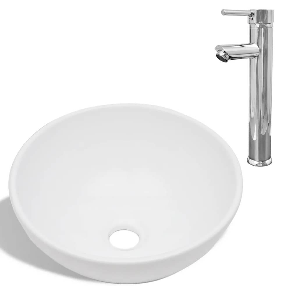 vidaXL Waschbecken 325 x 140 mm Waschbecken Badezimmer Aufsatzwaschbecken Bad mit Mischba