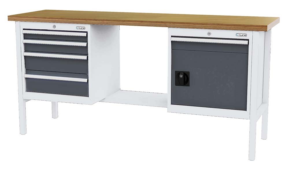 Simplaflex Werkbank Simplaflex Kastenwerkbank mit 5 Schubladen + 1 Türe