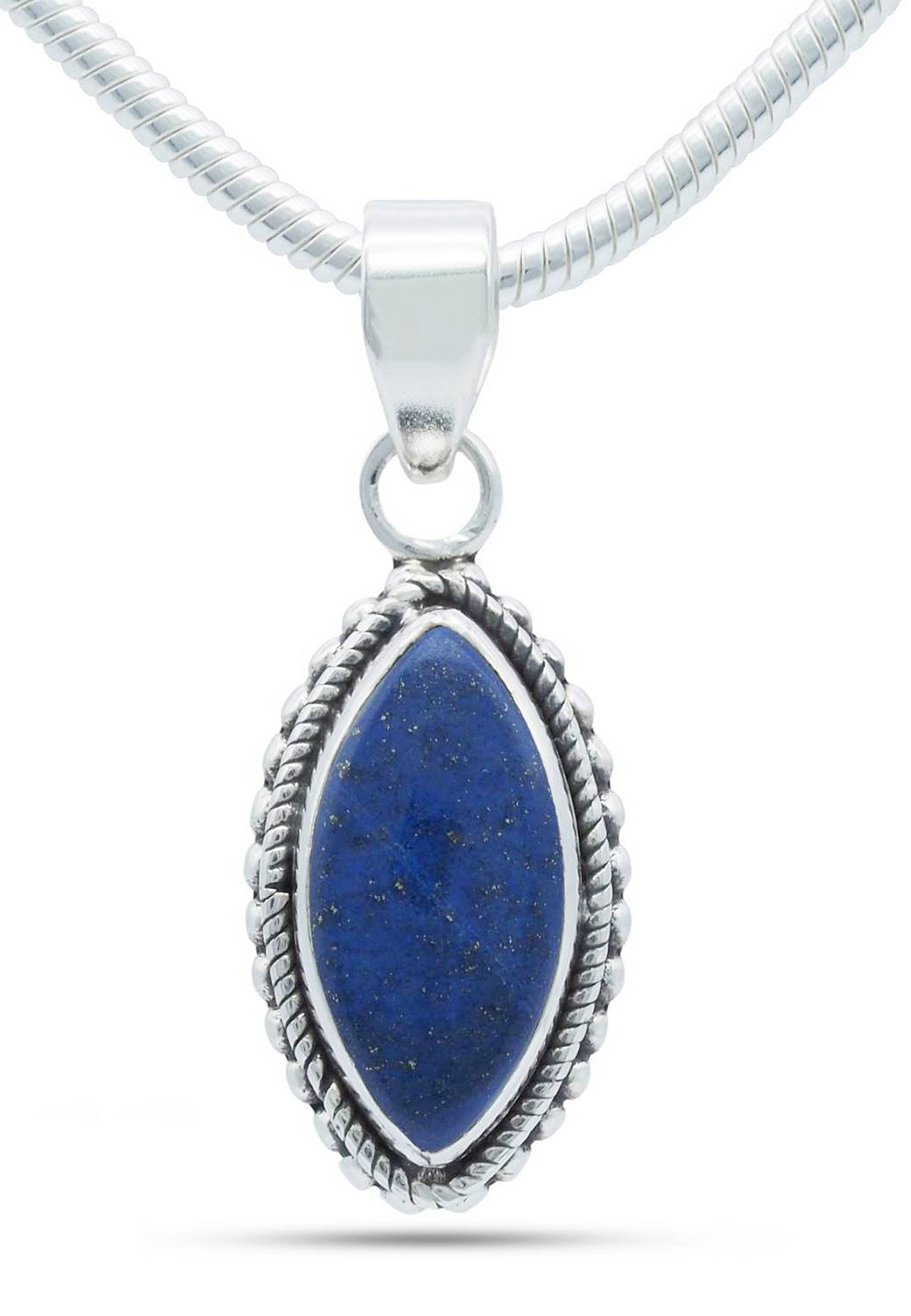 Lazuli Anhänger SilbermitLapis mit mantraroma 925er Kette