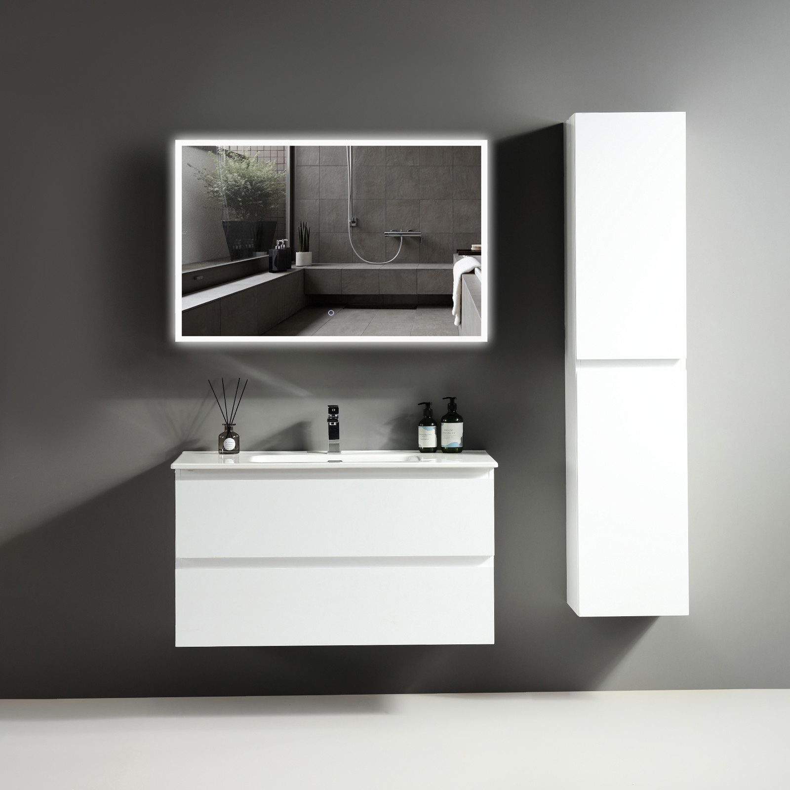 Alpenberger Badmöbel-Set Badezimmermöbel Badezimmer Schrank - Waschtisch mi günstig online kaufen