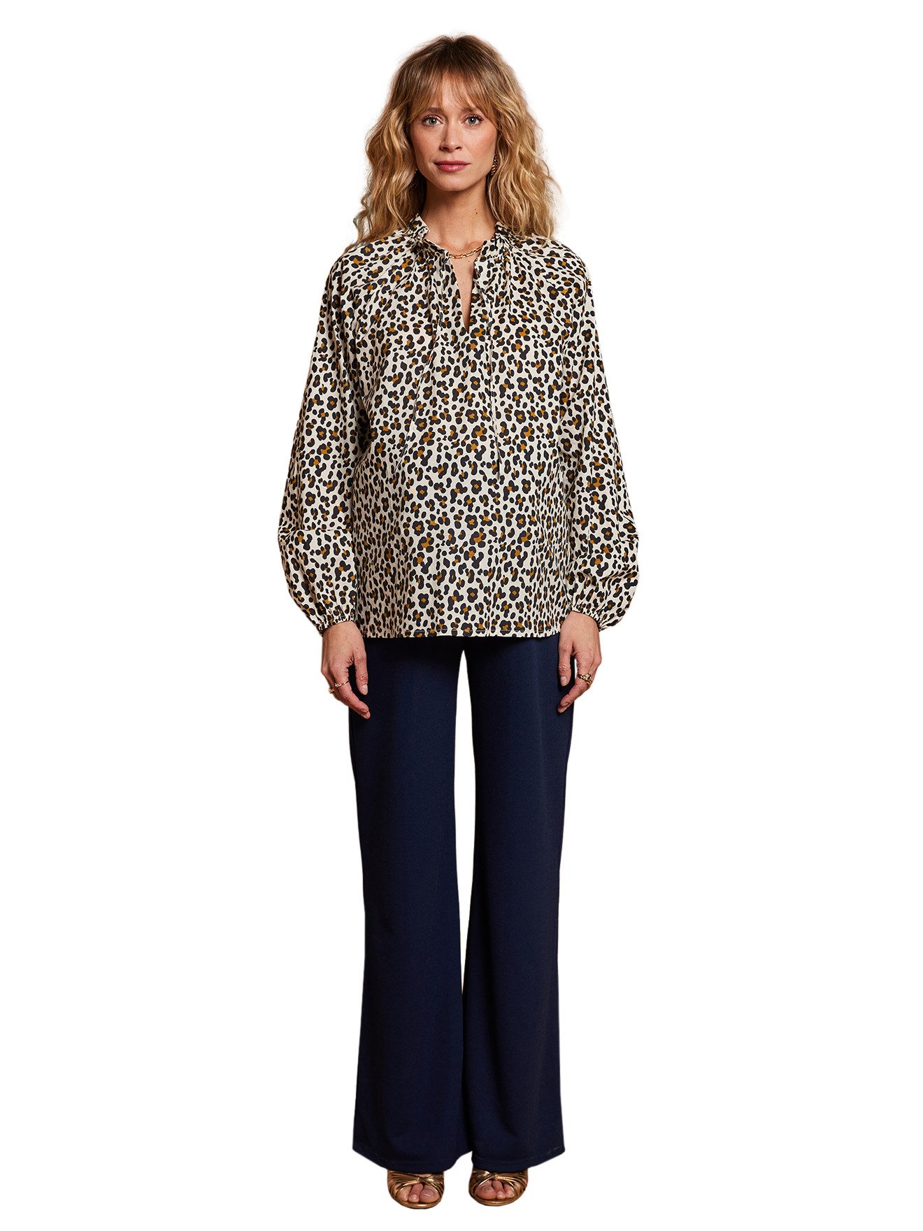 Envie de Fraise Umstandsbluse Umstandsbluse mit weiten Ärmeln in Leo-Print