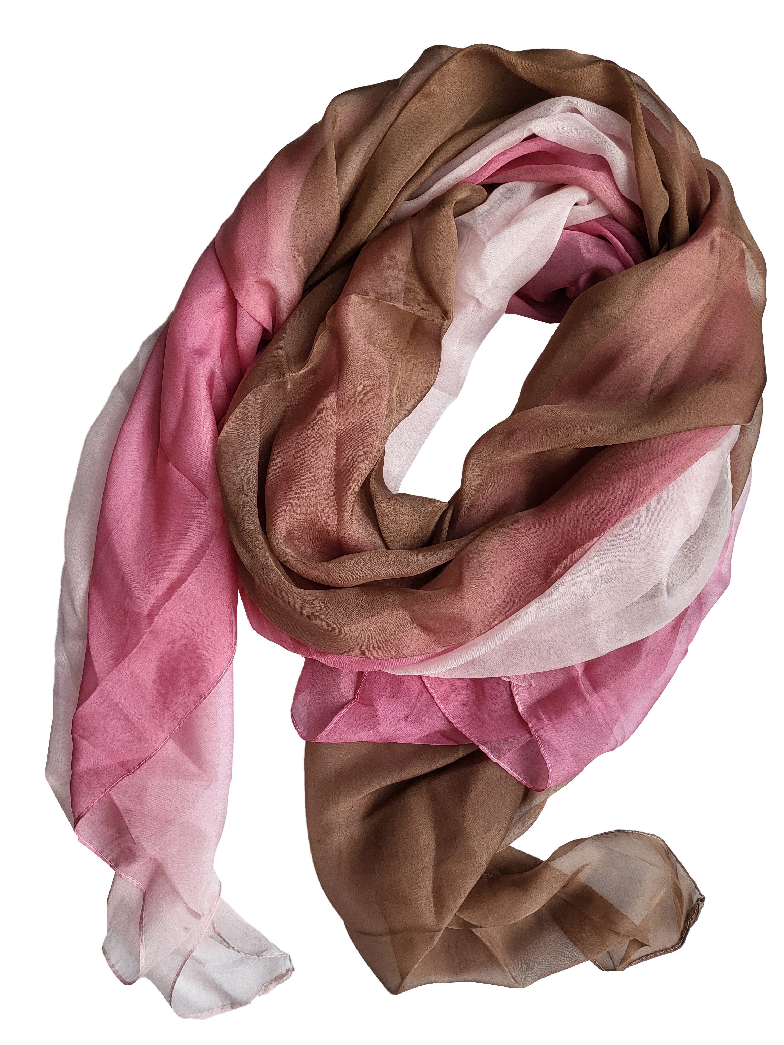Posh Gear Seidenschal Seiden Schal Chiffon Tri-Color aus 100% Seide
