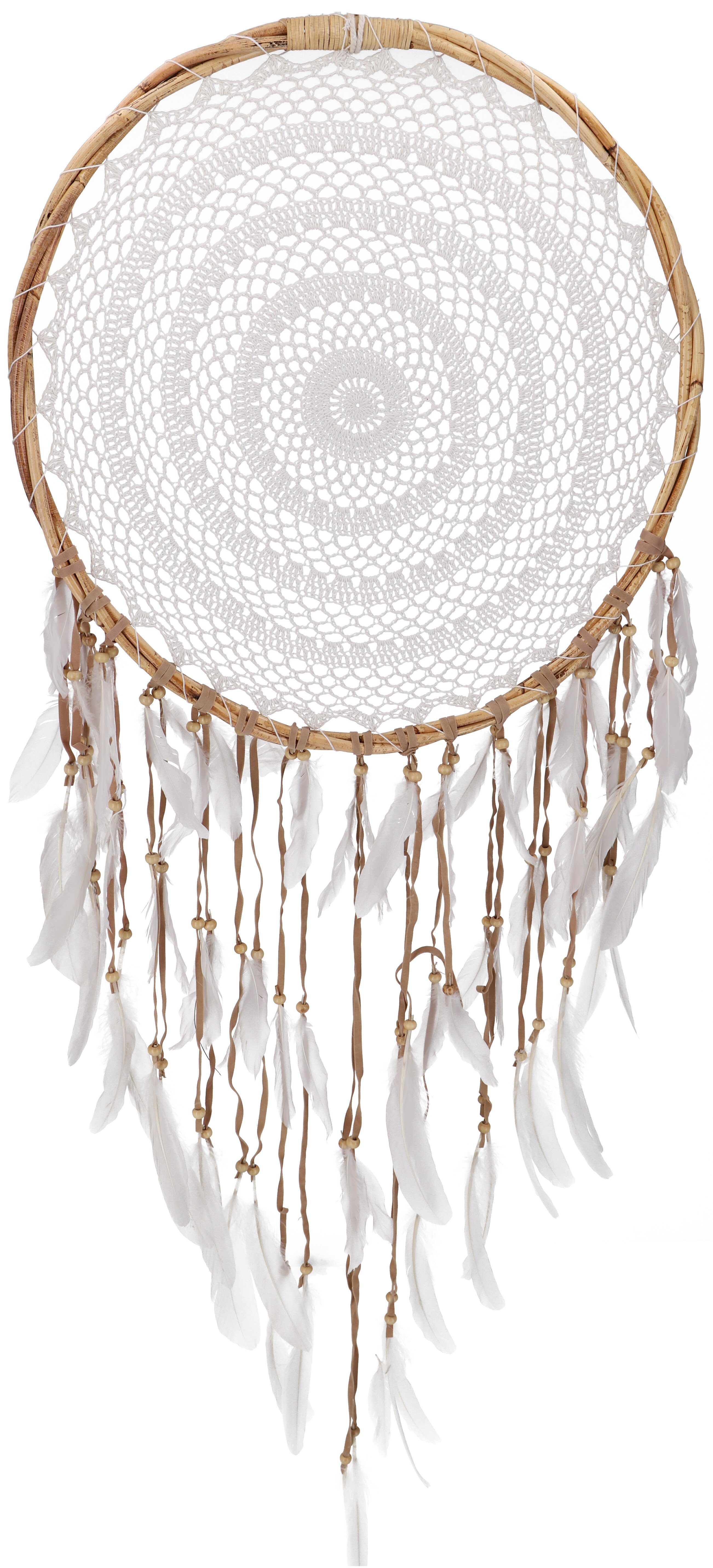 Guru-Shop Dekoobjekt Großer exclusiver Ловец снов - weiß 50 cm