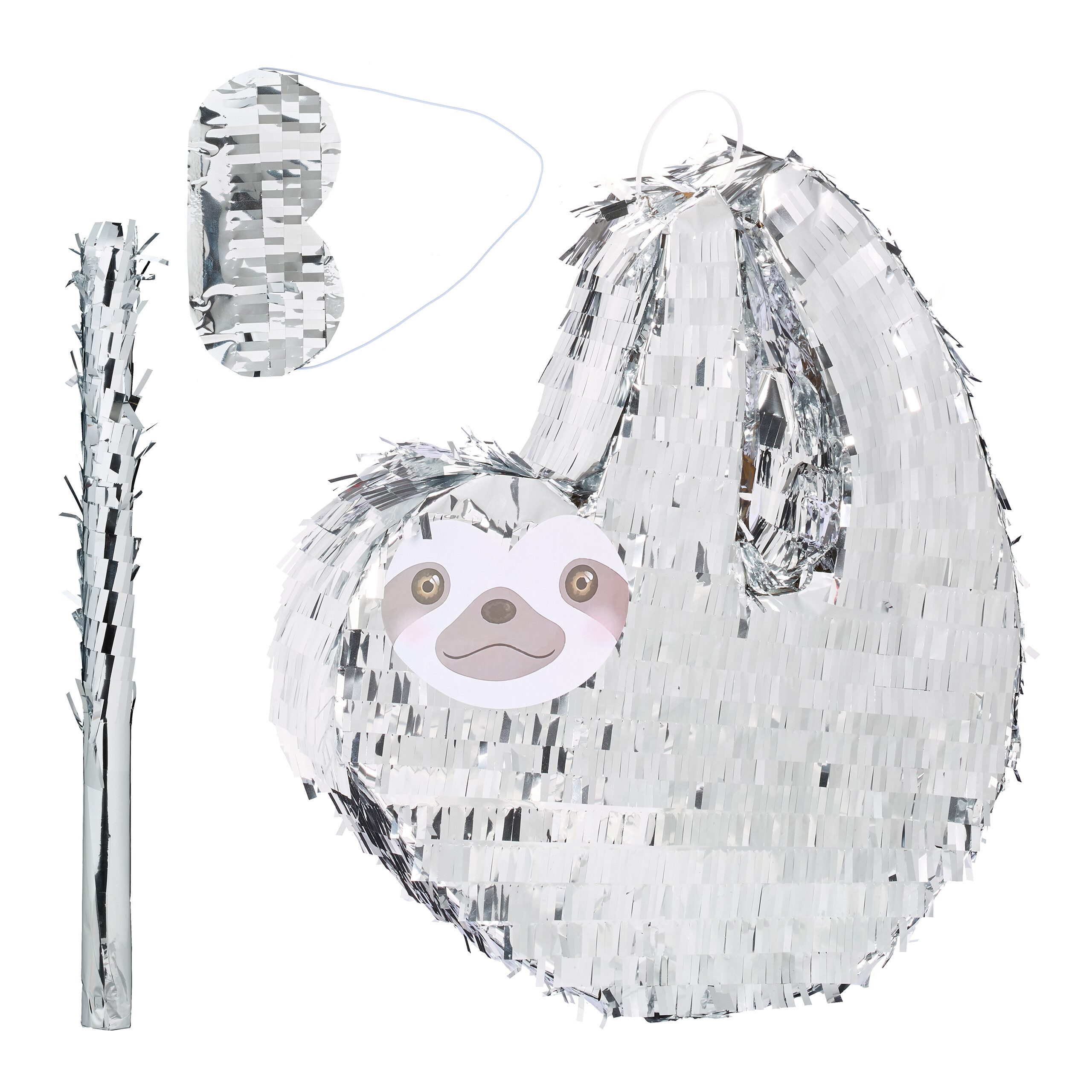 relaxdays Pinata Faultier mit Stab und Maske