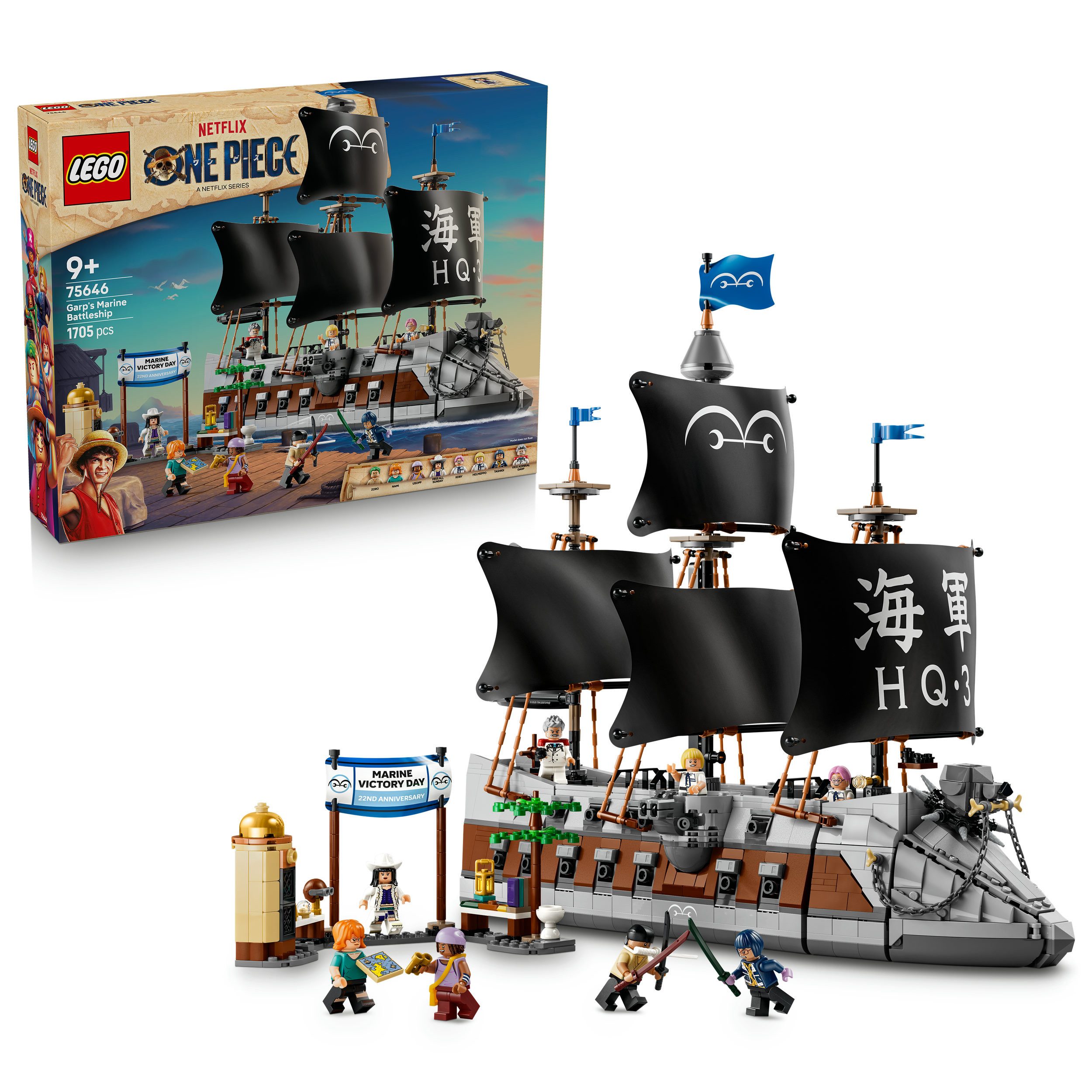 LEGO® Garps Marineschlachtschiff (75646), LEGO ONE PIECE Konstruktionsspielsteine, (1705 St), Made in Europe