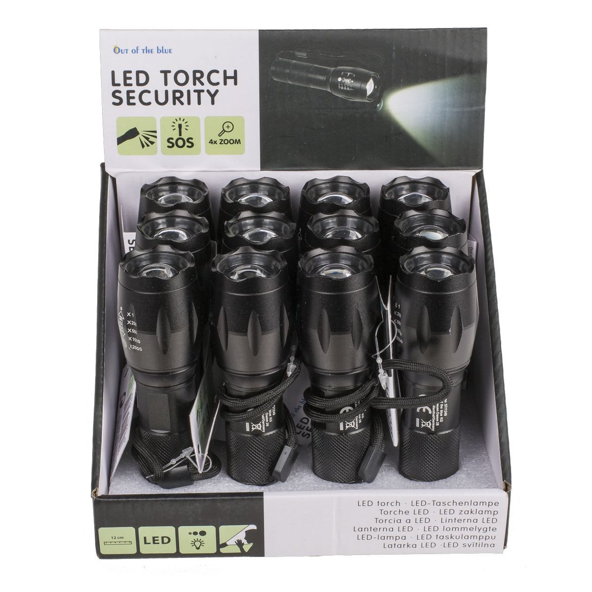 Out of the Blue Taschenlampe LED Taschenlampe Security schwarz 13cm mehrere Helligkeitsstufen