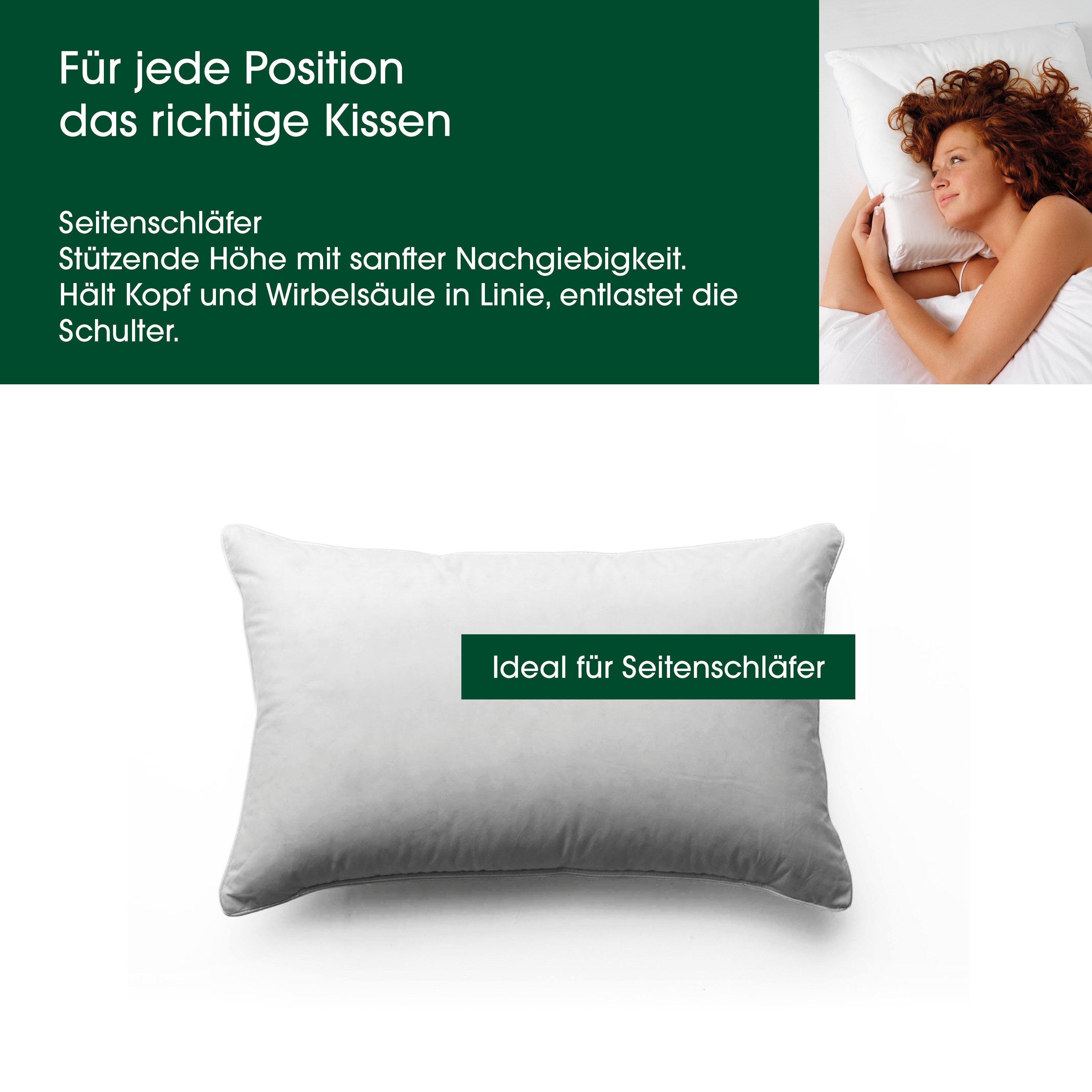 HANSKRUCHEN Daunenkissen Premium de Luxe, Füllung: 90% Daunen, 10% Federn, günstig online kaufen