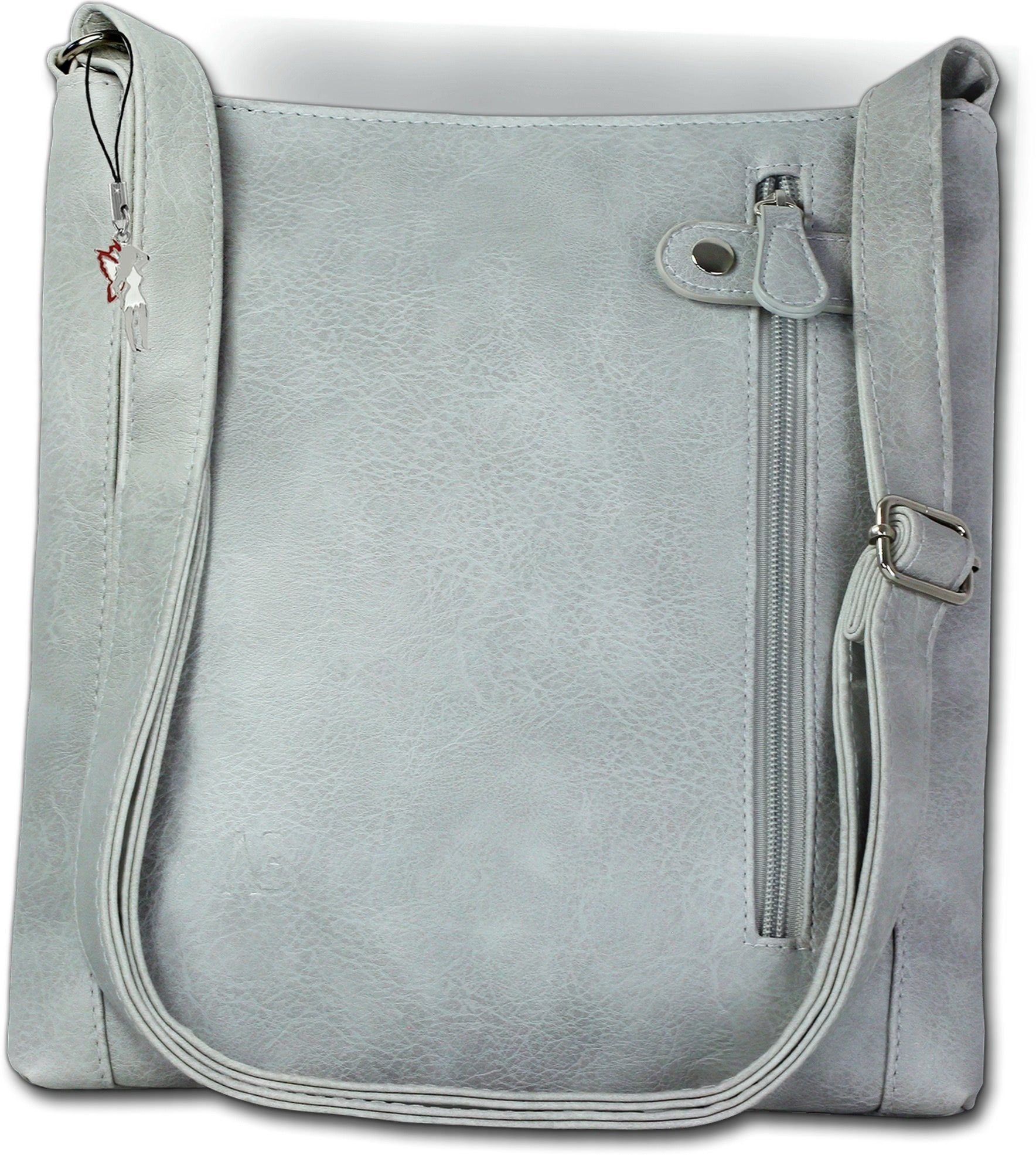 New Bags Umhängetasche New Bags Umhängetasche Handtasche grau  (Umhängetasche, Umhängetasche), Damen Handtasche, Umhängetasche grau, Größe  ca. 27,5cm, halbrund