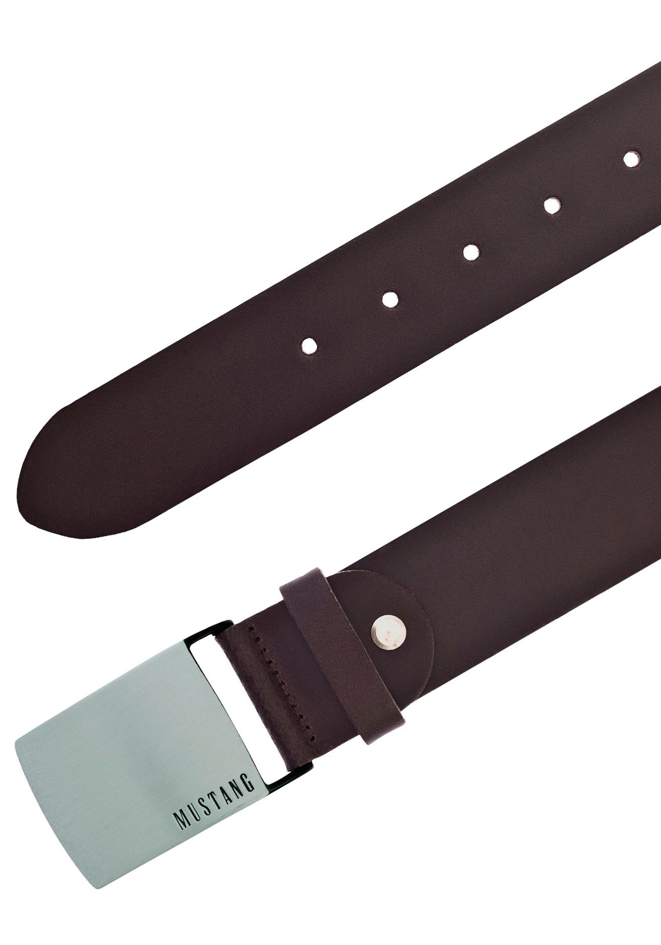 MUSTANG Koppelgürtel Rindleder mit Pull-Up Effekt, Logo auf der Koppelschli günstig online kaufen
