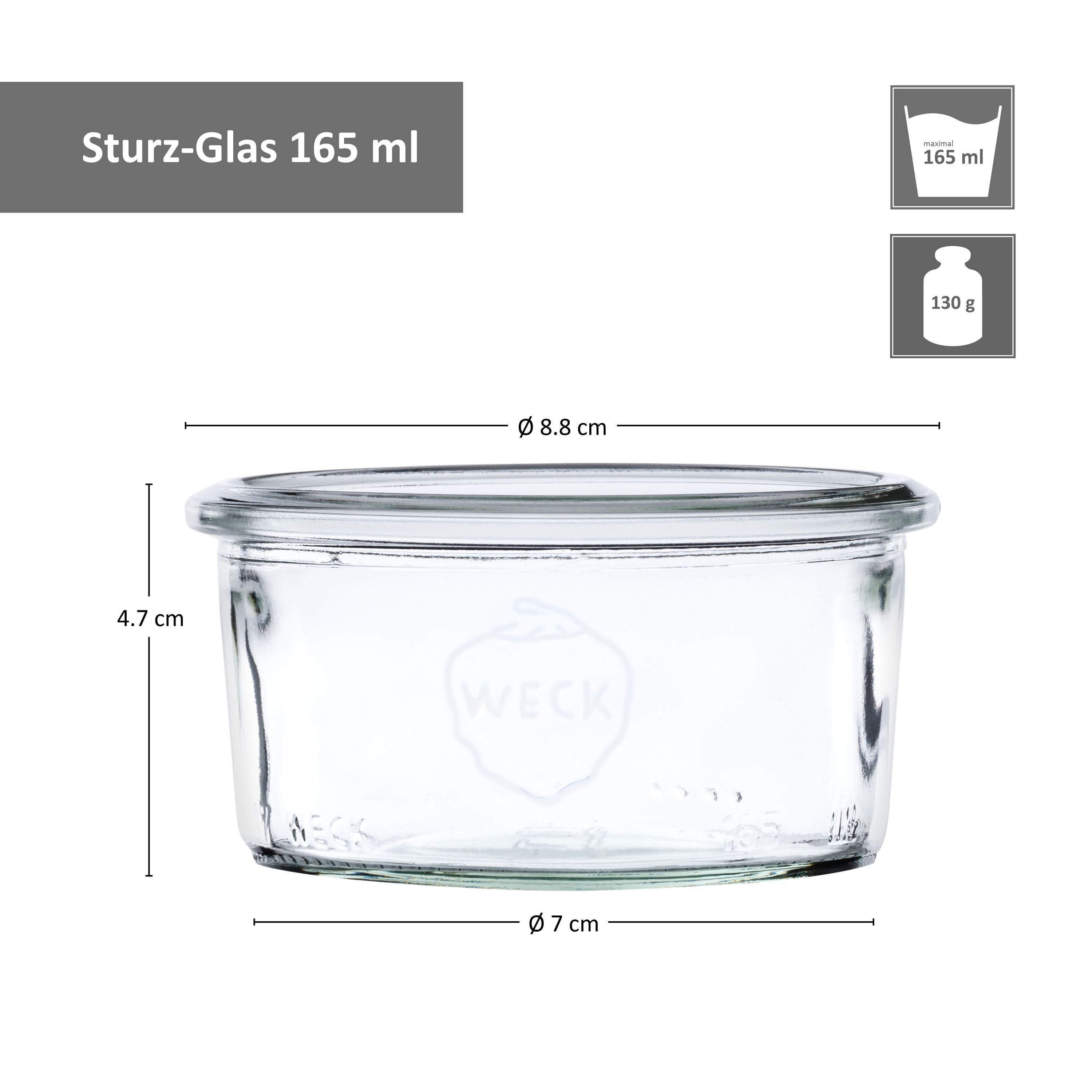 Einmachglas 24er Gläser 165ml Set Weck inkl Rezeptheft, MamboCat Glas Sturzglas