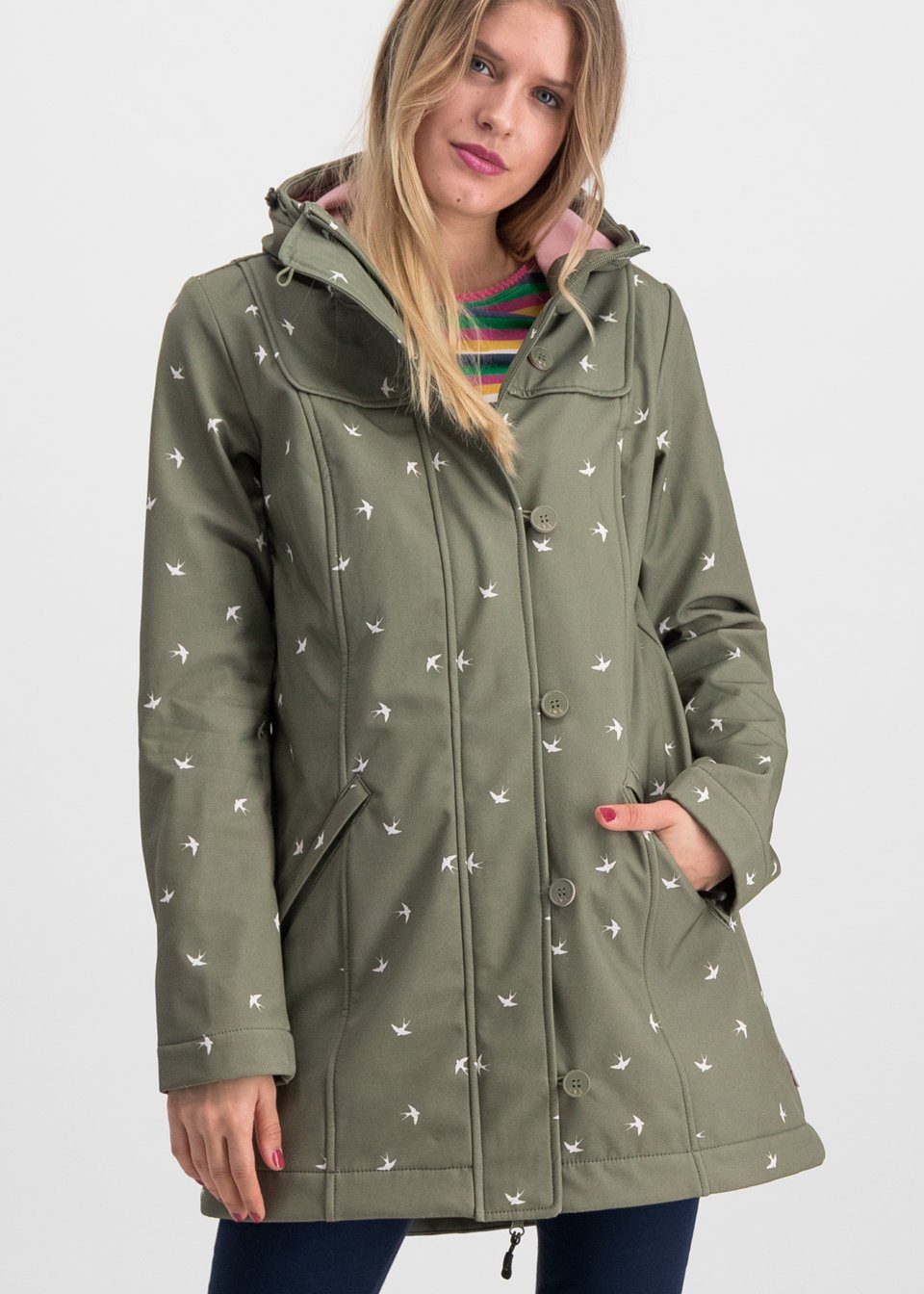 Blutsgeschwister Softshelljacke Blutsgeschwister Wild Weather Long Anorak Damen Jacke Mantel