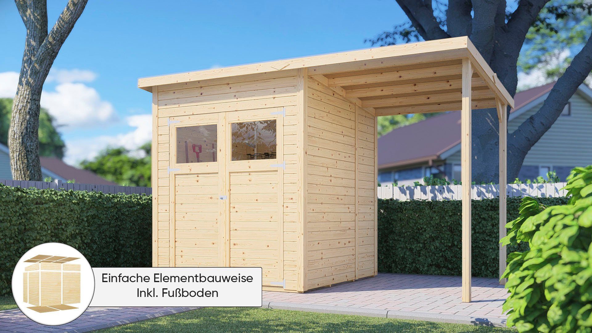 KONIFERA Gartenhaus Amrum 2, BxT: 340x199 cm, (Set), Inklusive Fussboden