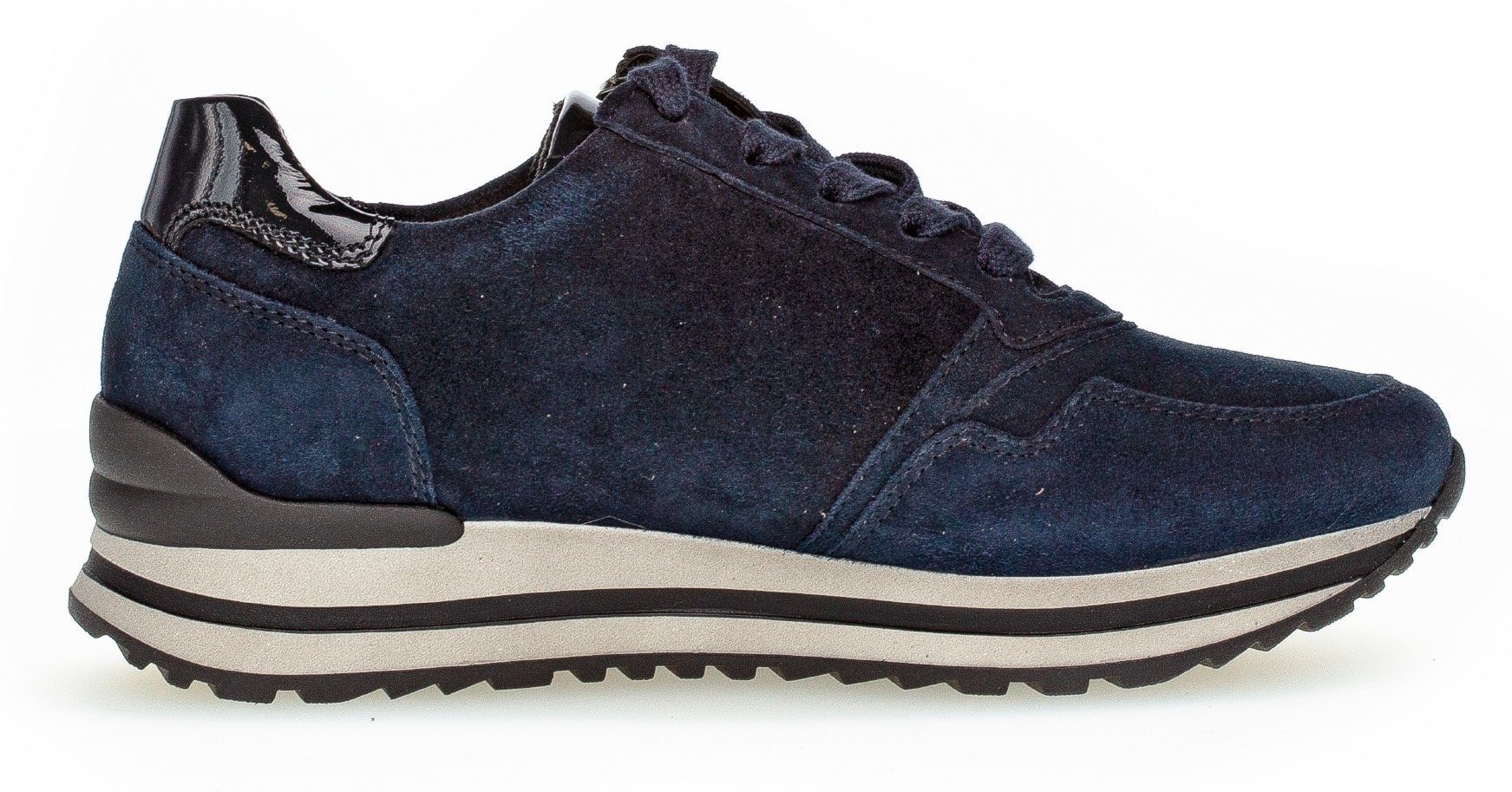 Schaftrand, gepolstertem H-Weite (dark-blue) Gabor Turin mit Blau Keilsneaker