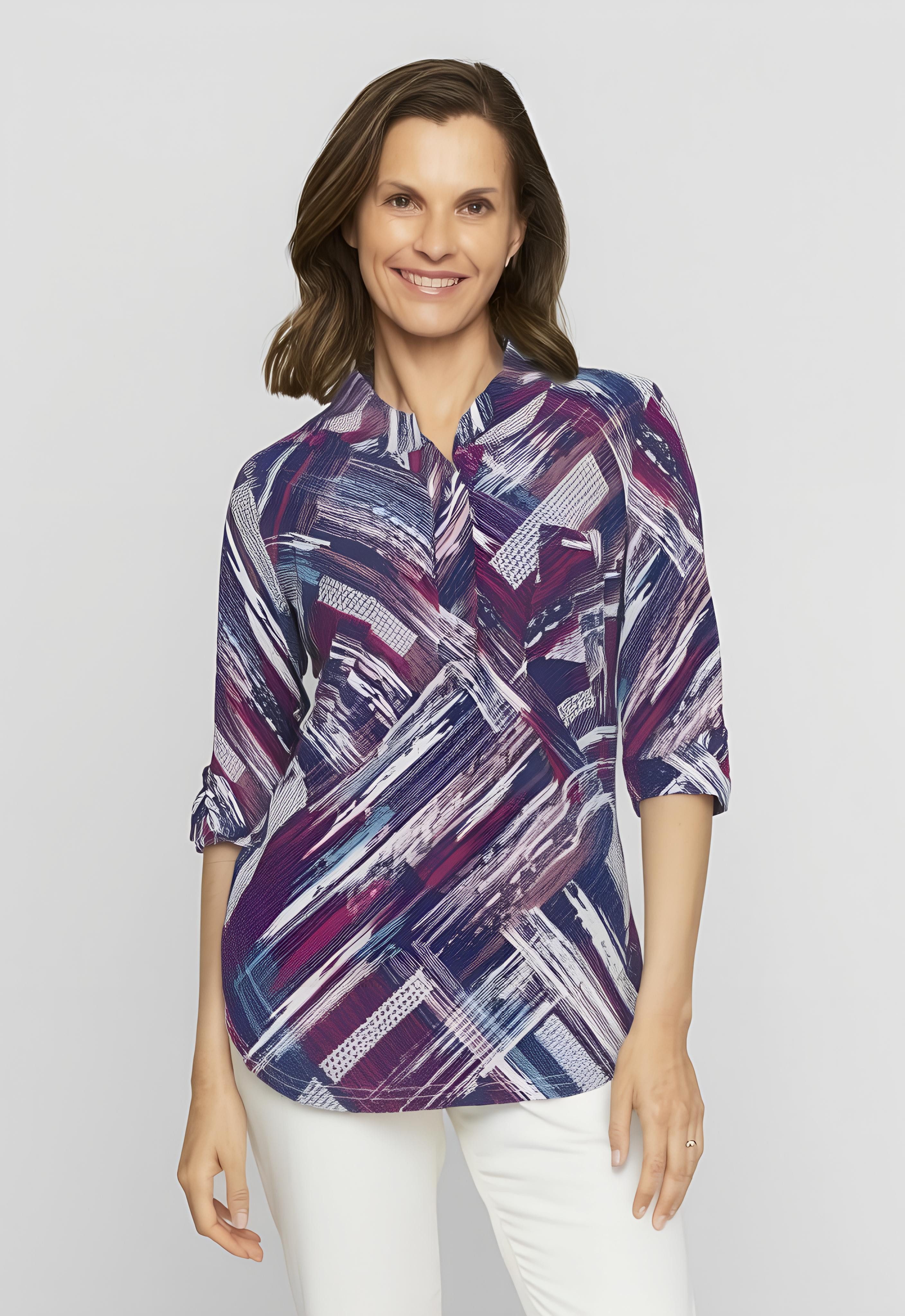 malito more than fashion Schlupfbluse Bluse Bella Vita 6666 legere basic Shirtbluse 3/4 Arm