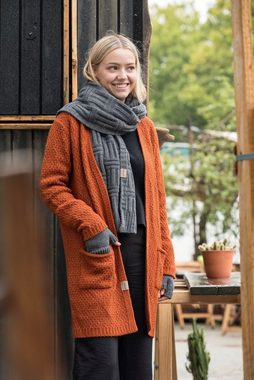 Knit Factory Strickjacke Luna Strickjacken 40/42 Glatt Braun (1-tlg) modern Strickware Strickartikel Strickmode