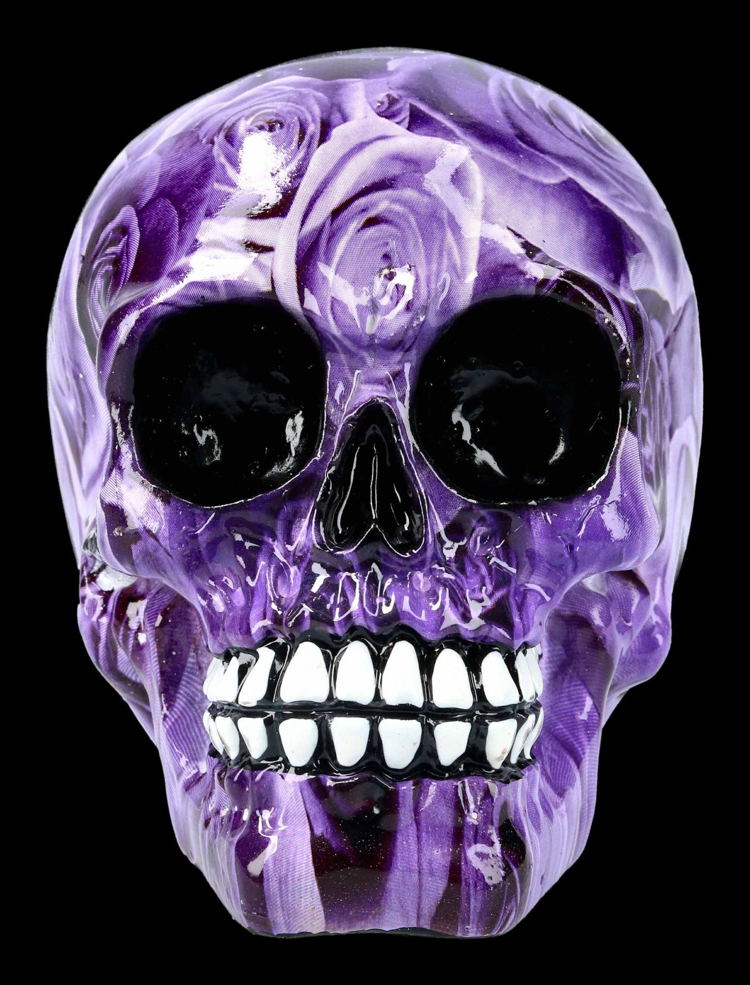 Totenkopf mit Rose lila Skull Gothic Deko 