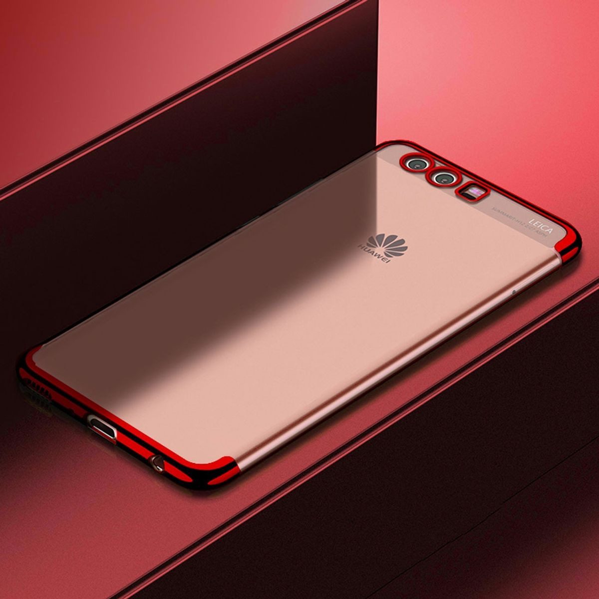 König Design Handyhülle Huawei P10, Huawei P10 Handyhülle Backcover Rot