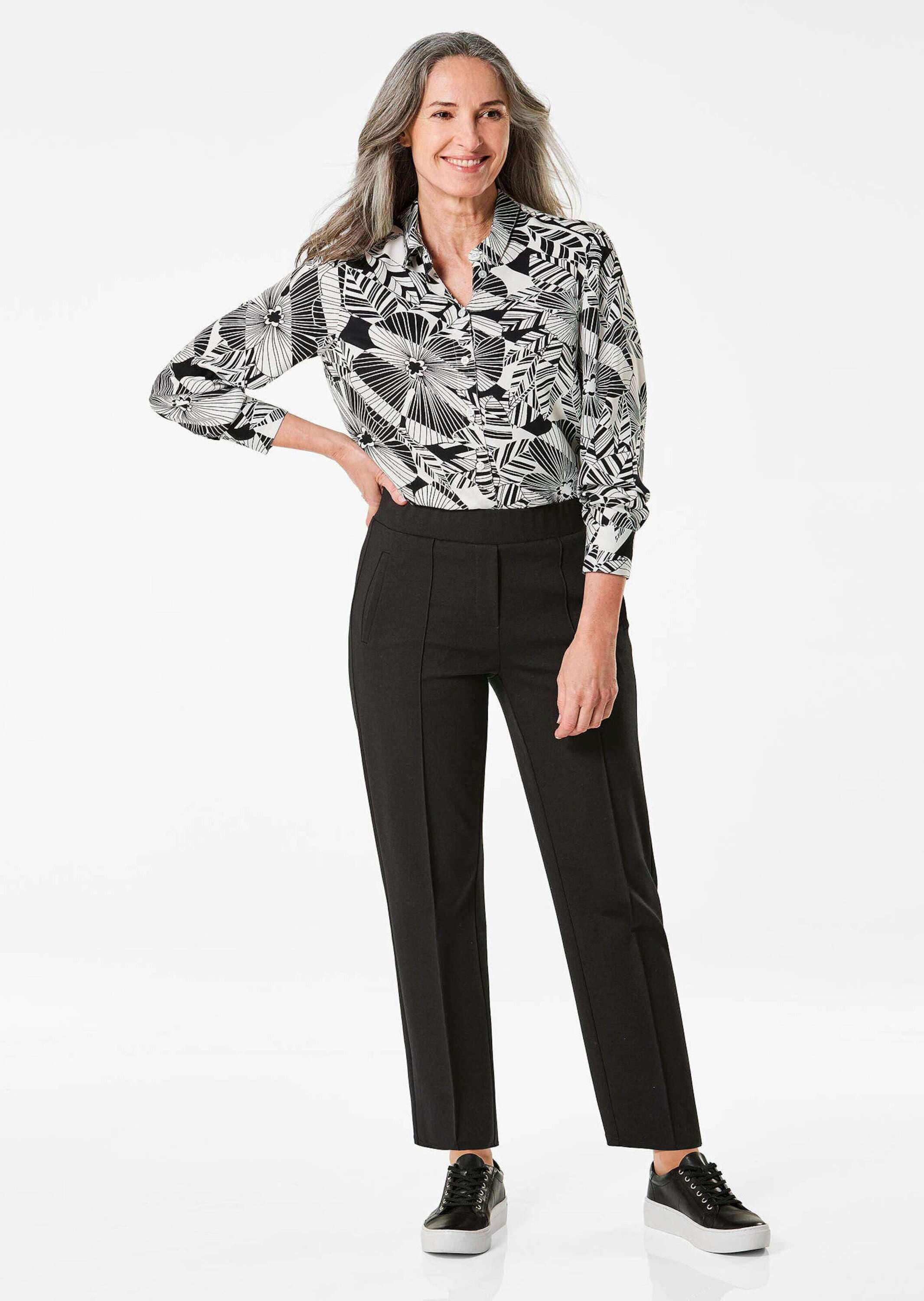 GOLDNER Stoffhose Kurzgröße: Elegante Jerseyhose mit Biese Knöchellange Sto günstig online kaufen