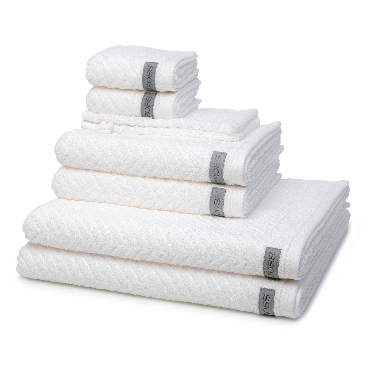 ROSS Handtuch Set Smart, Frottee (Spar-Set, 8-St), 2 X Wasch- 2 X Gäste- 2 X Dusch- 2 X Handtuch im Set - Baumwolle