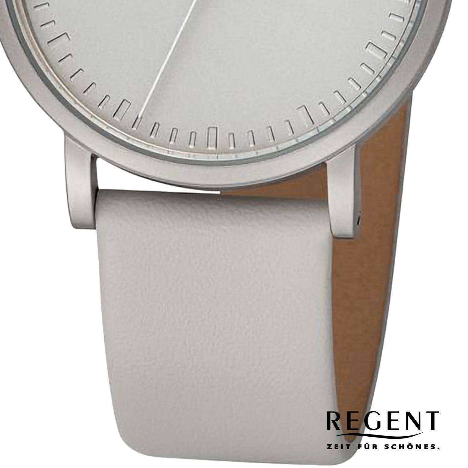 Regent Quarzuhr Regent Analog, 36mm), Damen Armbanduhr groß (ca. rund, Armbanduhr extra Lederarmband Damen