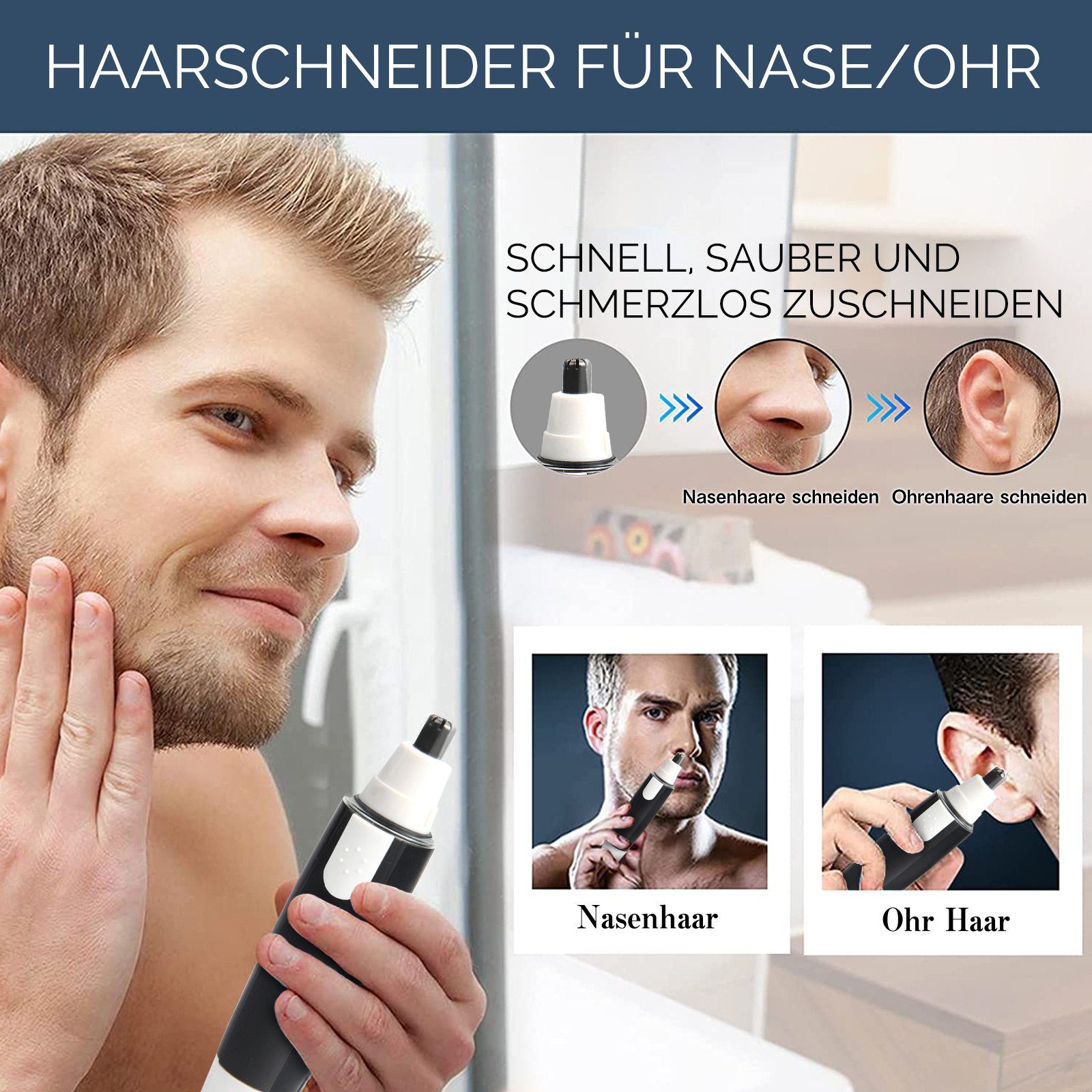 Frauen Herren Haartrimmer, IPX7 Schmerzfreier LifeImpree Nasenhaartrimmer,