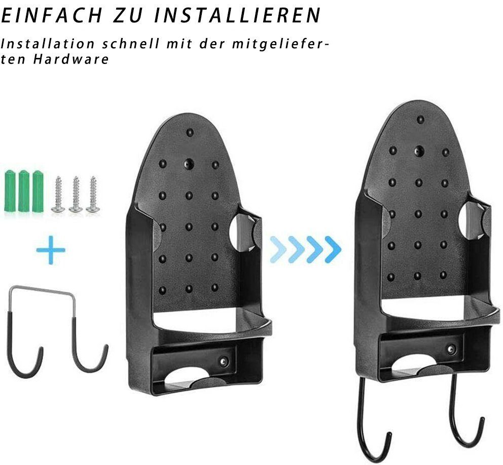BlingBin Bügelbrett Bügelbretthalter Wandhalterung für schwarz Dampfbügeleisen Elektrisches