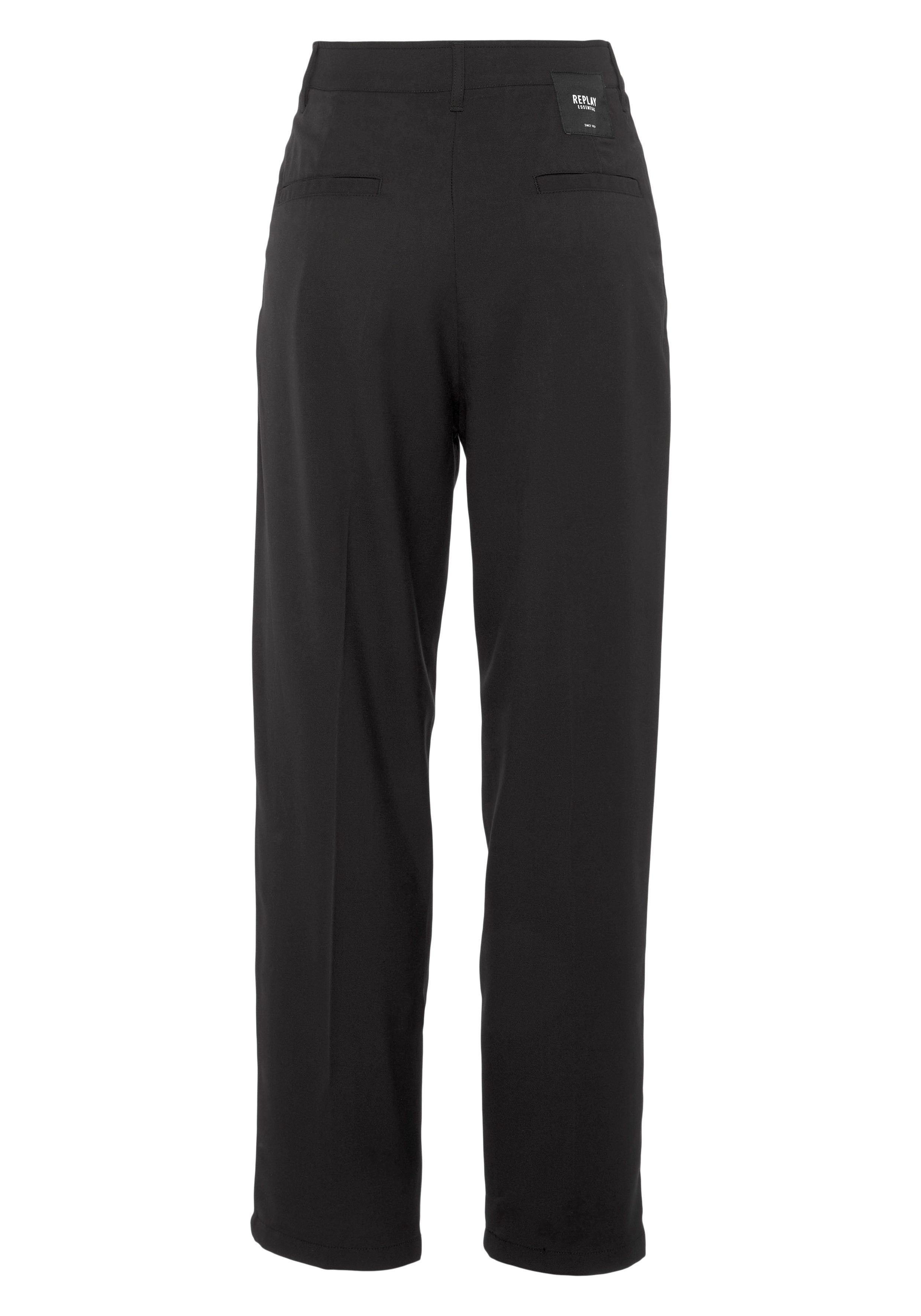 Bundfaltenhose Replay black