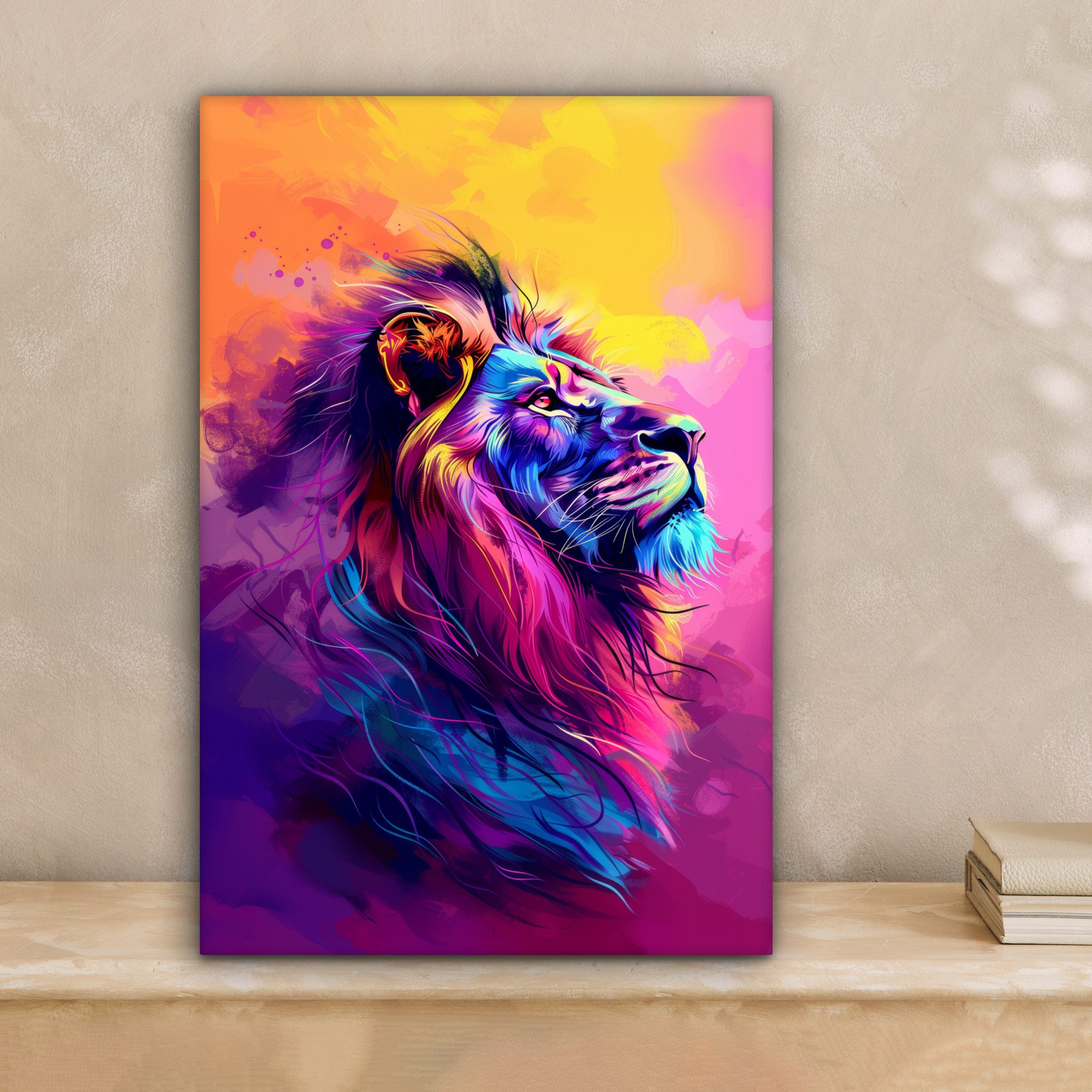 OneMillionCanvasses® Leinwandbild Löwe - Farbe - günstig online kaufen