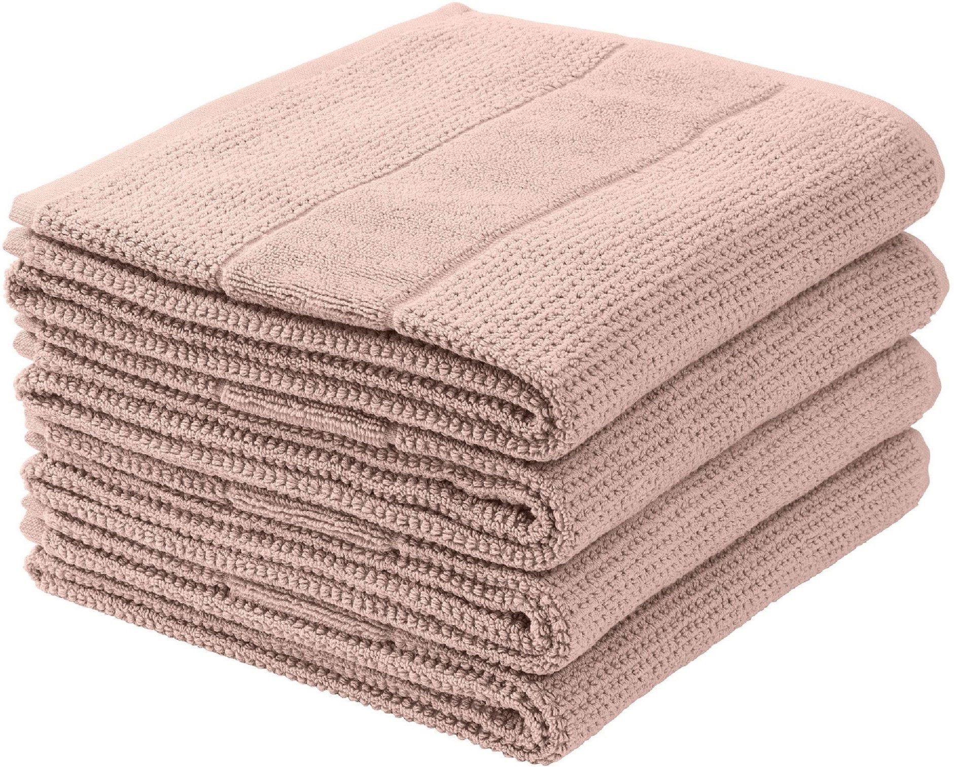 Schiesser Handtücher Turin aus 100% Baumwolle in dezenter Reiskornoptik, Frottier (Set, 4-St), OEKO-TEX® MADE IN GREEN