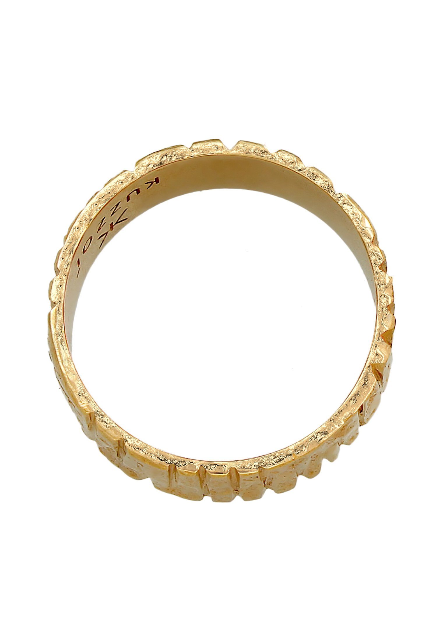 Kuzzoi Silberring Bandring Breit Struktur Gehämmert 925 Silber