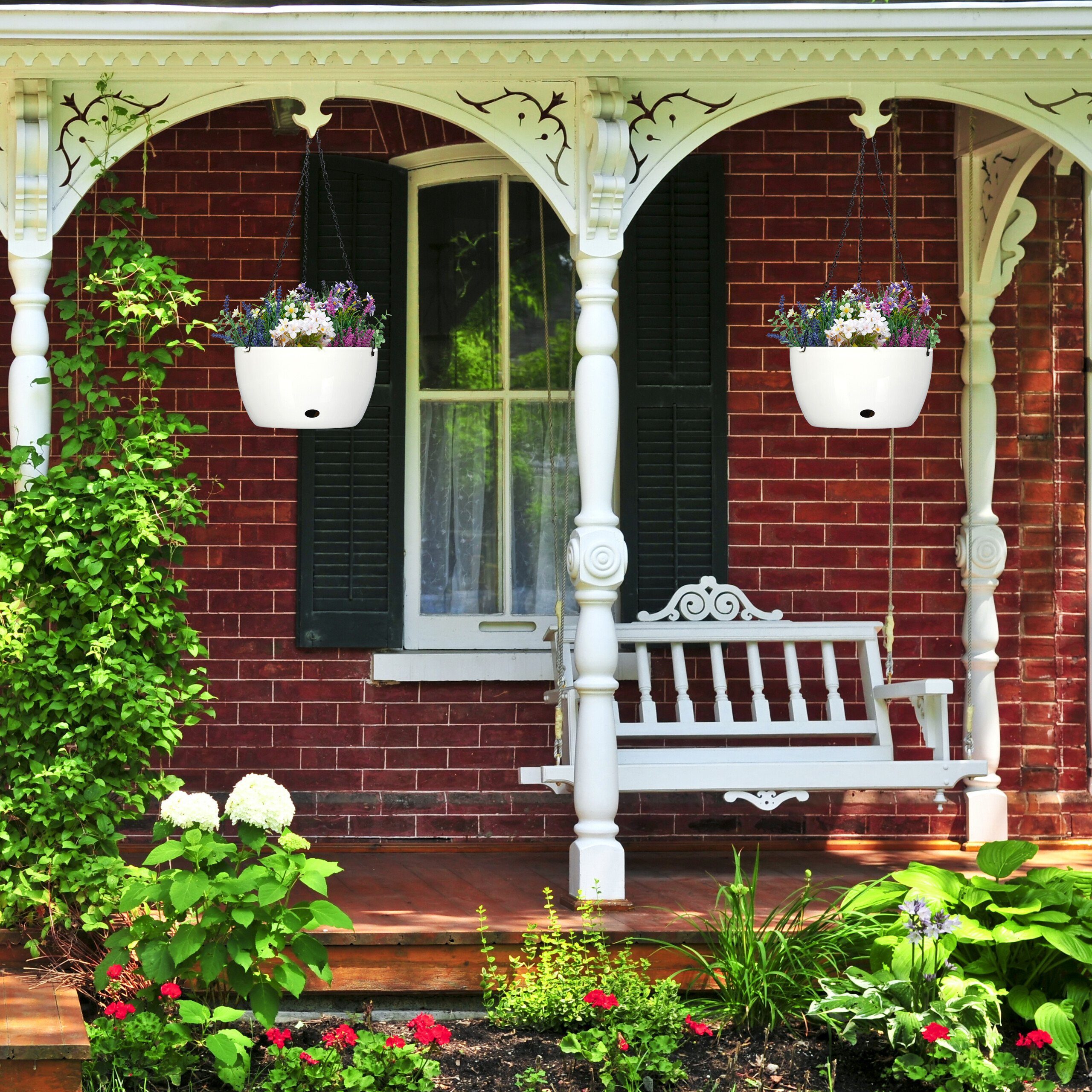 relaxdays Blumenampel 2 Blumenampeln mit Wasserspeicher - XL günstig online kaufen