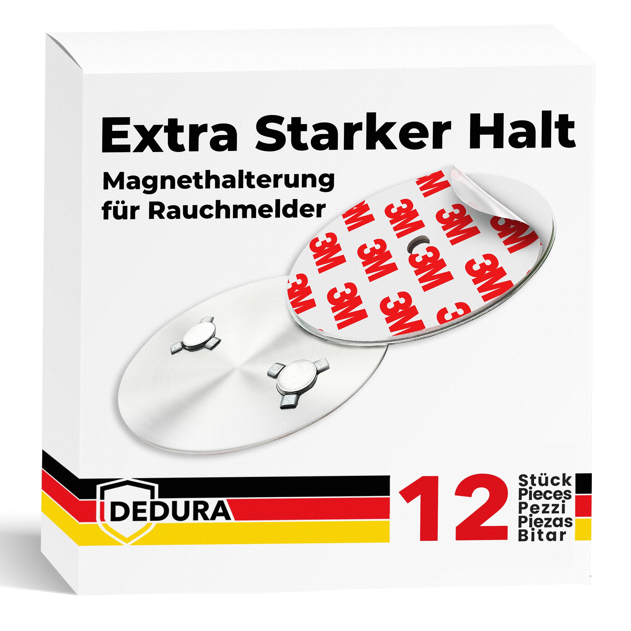 dedura Deckenhalter Rauchmelder Magnethalter 12er Set mit extra starken Klebepads, (12-St)