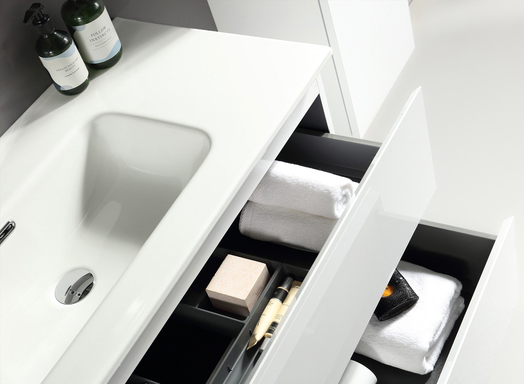 Alpenberger Badmöbel-Set Badezimmermöbel Badezimmer Schrank, (Waschplatz mit Badspiegel Eckig, Waschbecken mit Unterschrank 100 cm Breit - Weiß), Badezimmerspiegel mit Beleuchtung