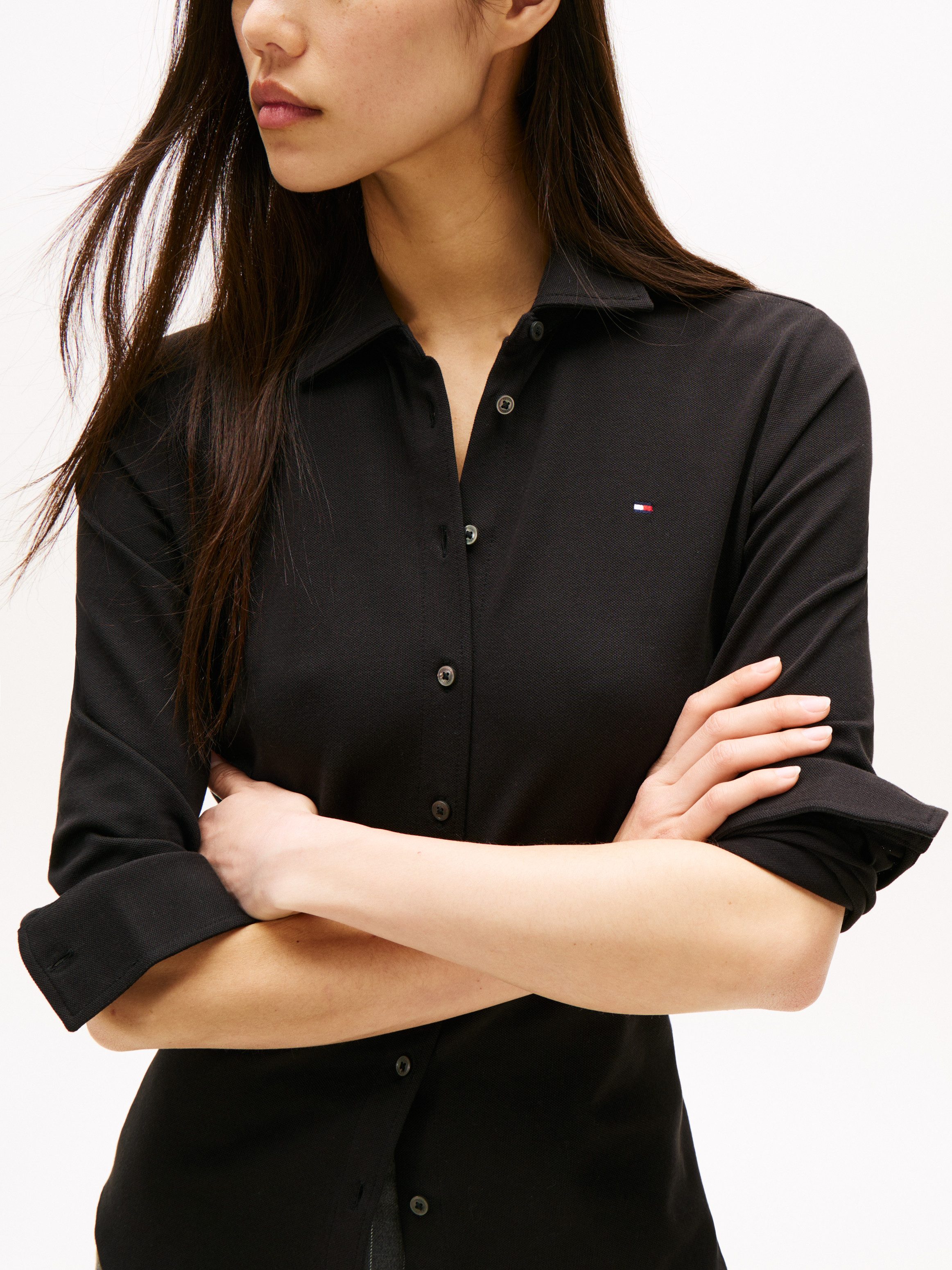 Tommy Hilfiger Poloshirt 1985 SLIM PIQUE BTN DOWN LS mit Polokragen und Lab günstig online kaufen