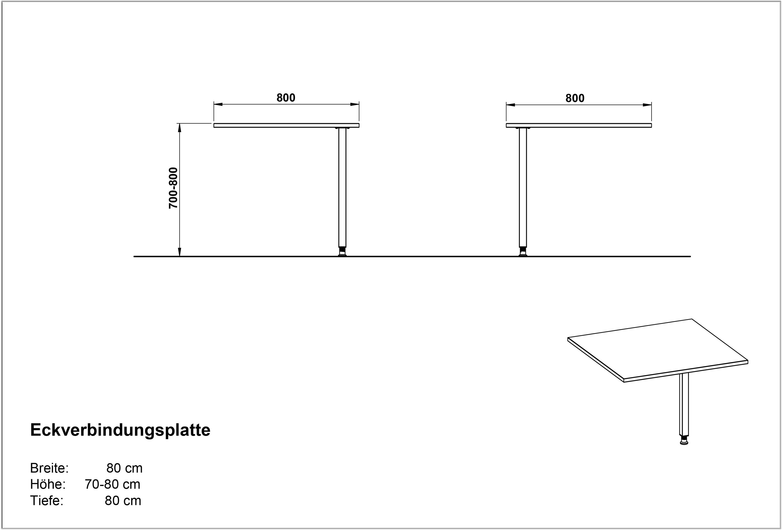 Schreibtisch möbelando in cm), hellbraun, schwarz 80x80x80 (BxHxT: 416