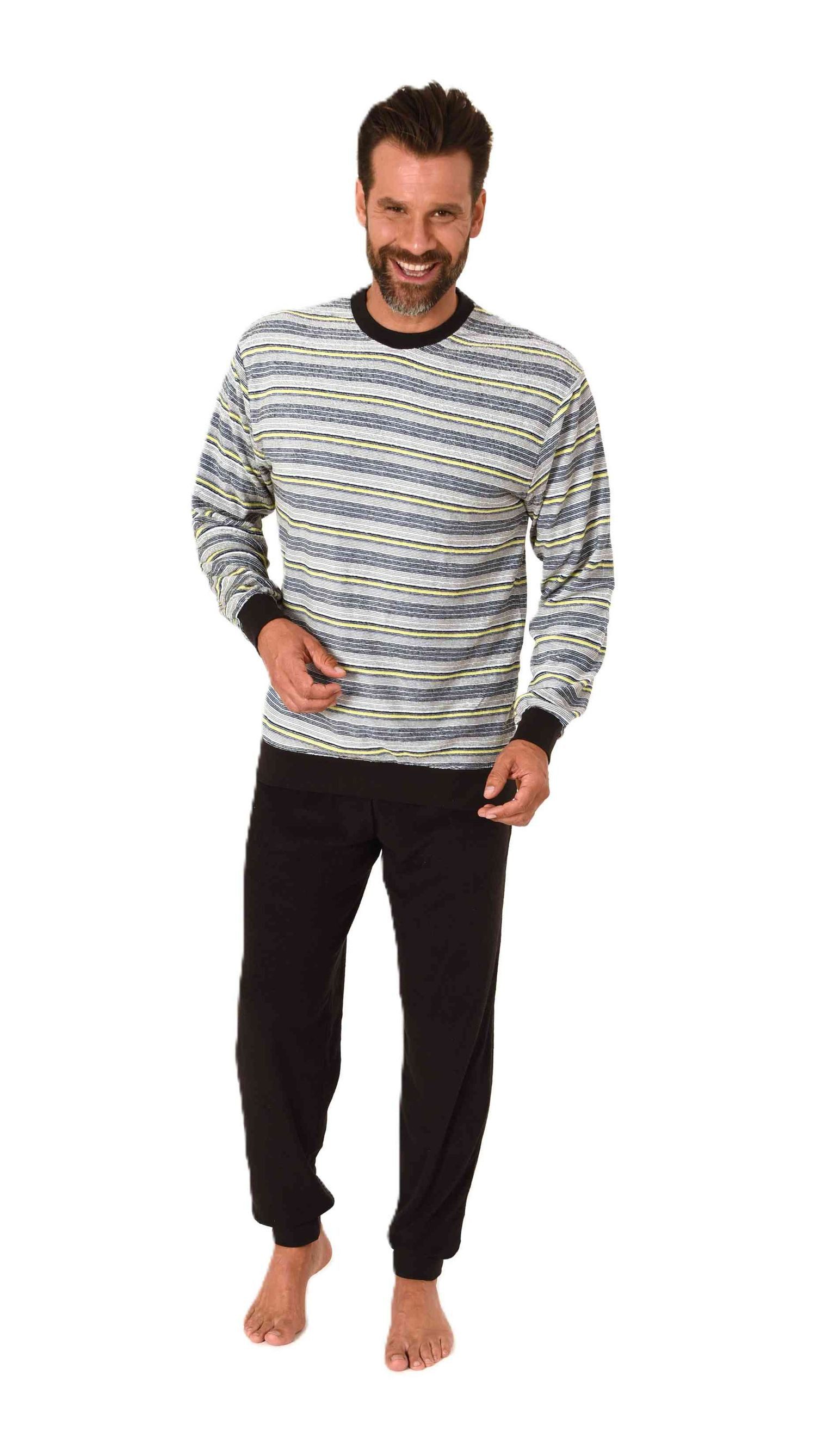Normann Pyjama Herren langarm Frottee Schlafanzug günstig online kaufen