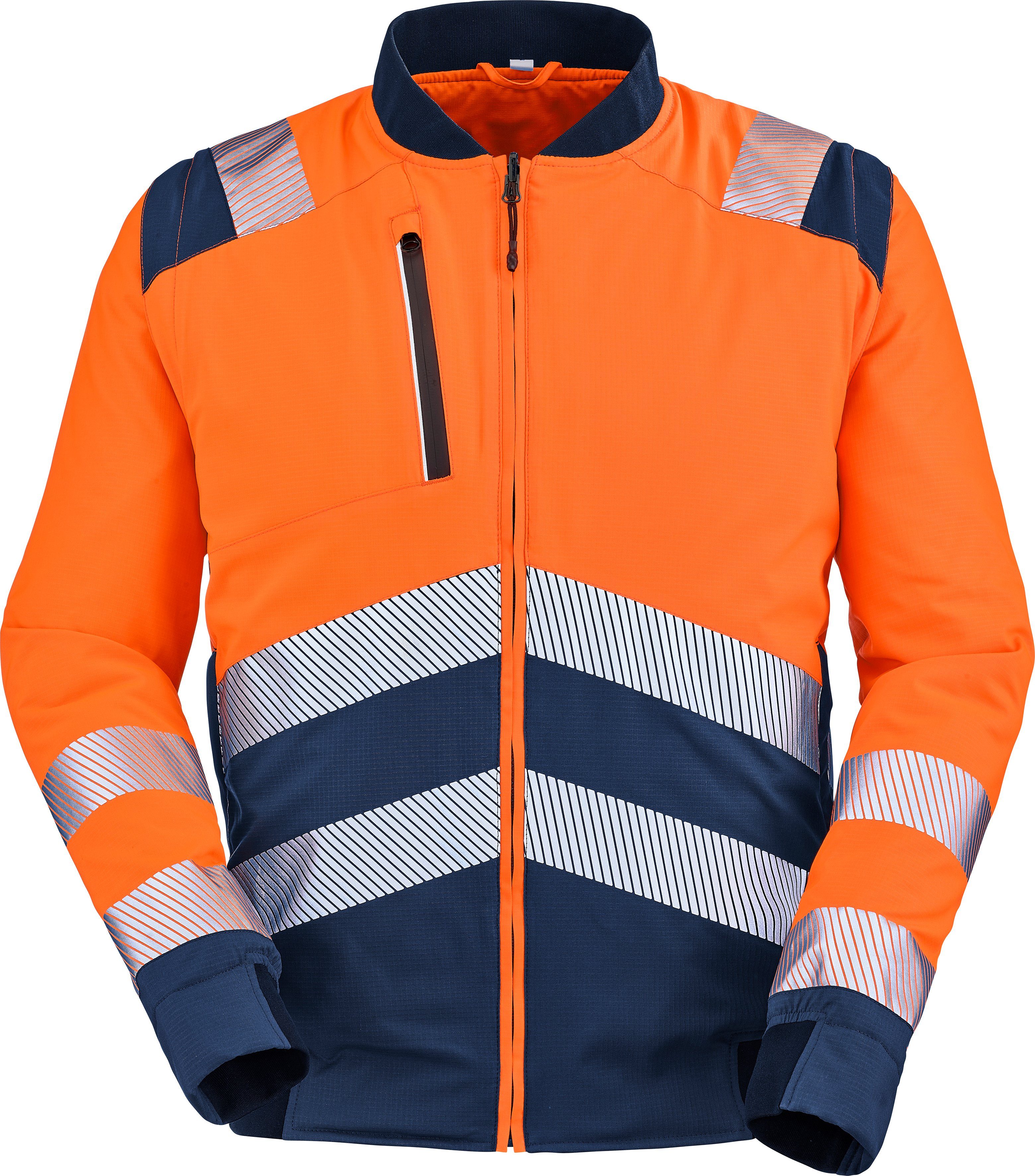 Warnschutz, NAVY Gr. 3XL, S Unisex "Alpilles" - ORANGE FLUO / Cepovett Arbeitsjacke PU-Membrane Teddy-Jacke Hochsichtbare