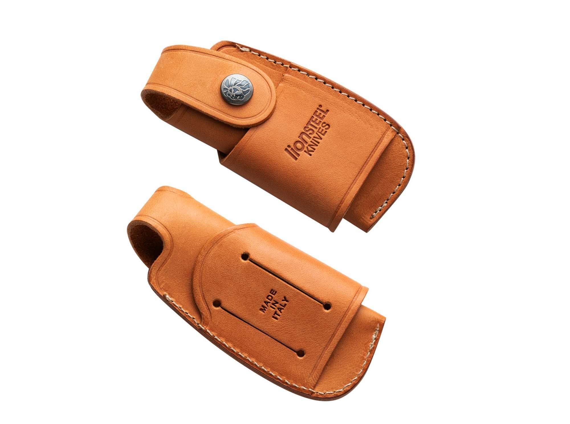 LionSteel Taschenmesser LionSteel Horizontal & Vertical Leather Sheath Sand