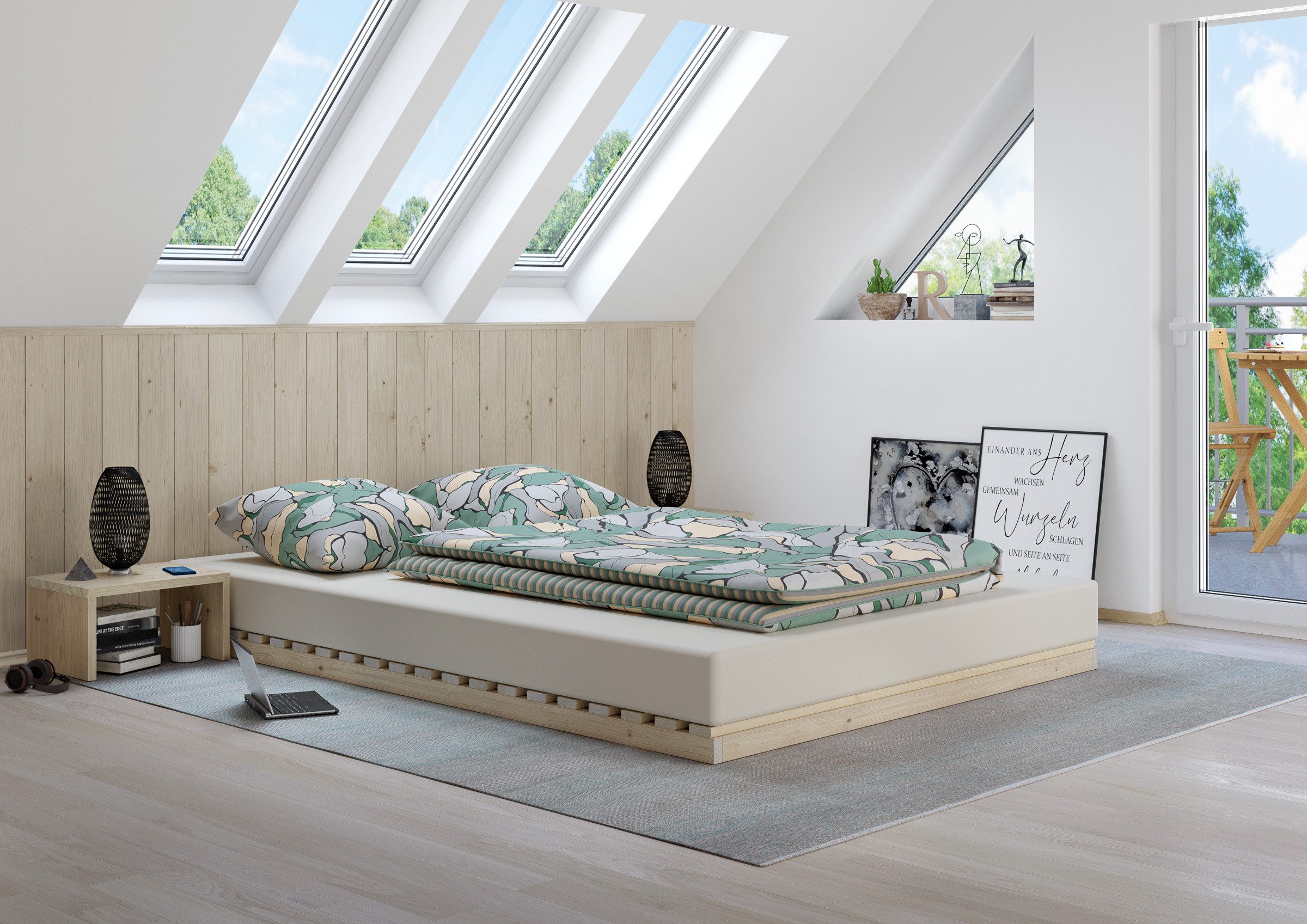 ERST-HOLZ Bett Niederflurbett Metallfrei 140 x günstig online kaufen