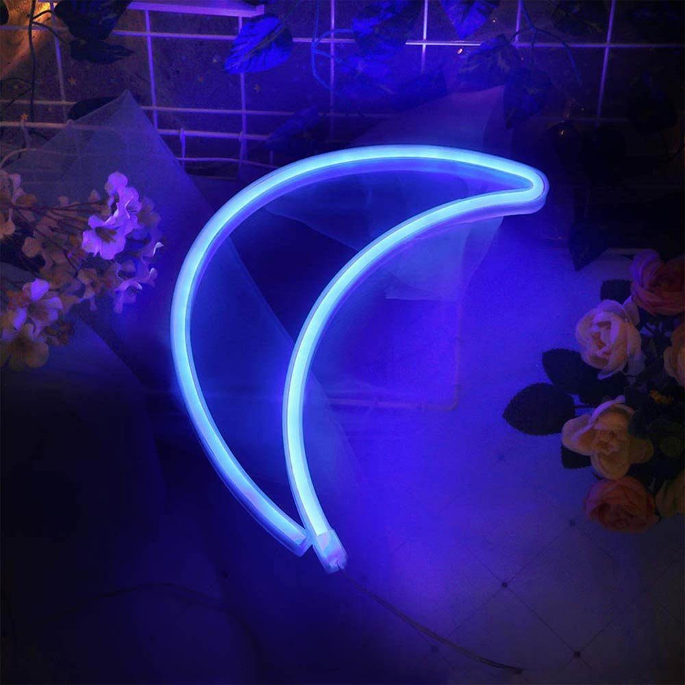 Rosnek LED Dekolicht Planet Moon, für Wand Shop Schlafzimmer Bar Party Weihnachtsdeko, 2835 SMD LED, Multicolor, LED Neon Sign Light
