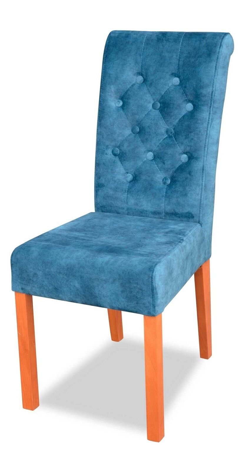 JVmoebel Stuhl Klassische Stuhl Designer Holzstuhl Esszimmerstuhl Luxus Holz Neu (1 St) Blau/Orange