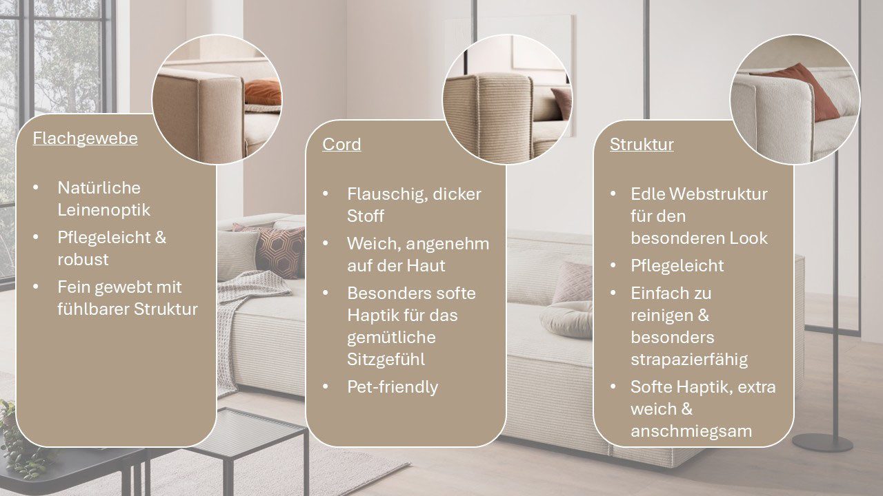 LeGer Home by Lena Gercke 3-Sitzer PIARA XXL, Sofa mit Kedernaht in Cord, L günstig online kaufen