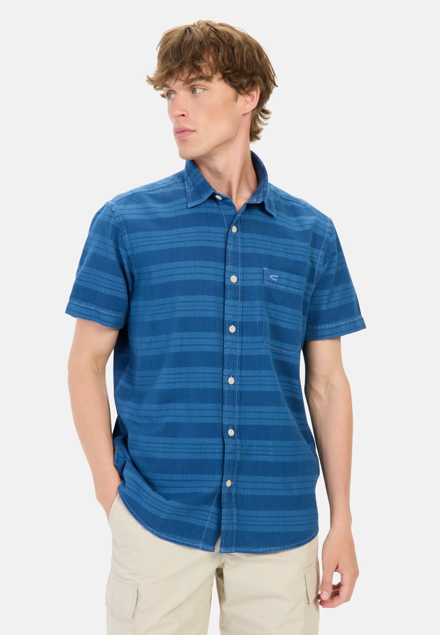 camel active Kurzarmhemd aus Baumwolle Kurzarm Kentkragen Kentkragen günstig online kaufen