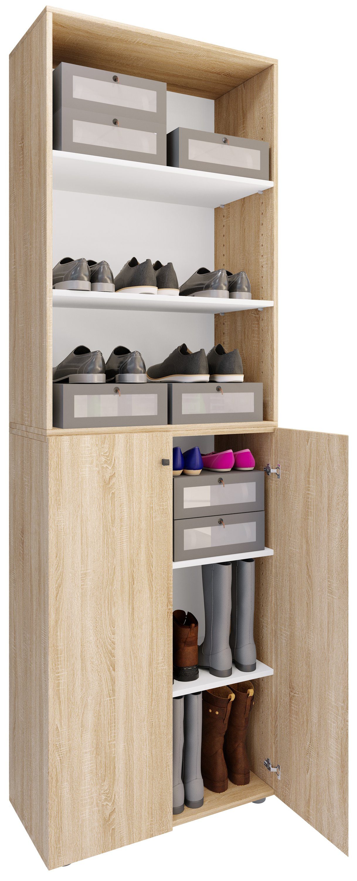 Schuhschrank XL Holz Großer Schuhschrank Schuhkommode Lona 6